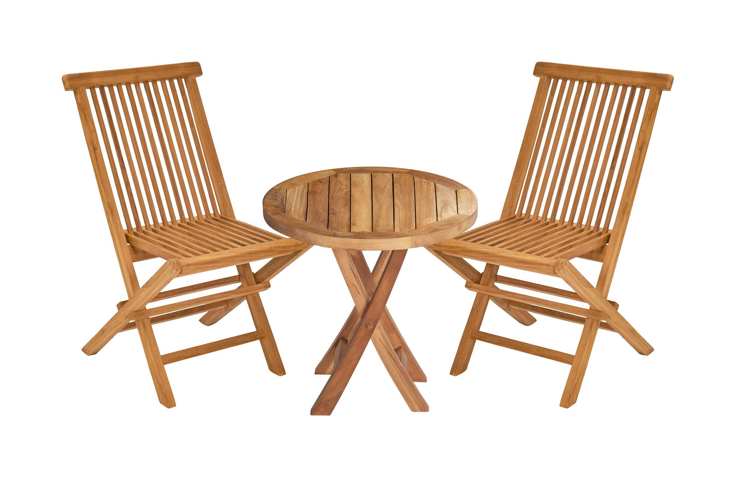 LC Garden Gartentisch Riva Teak Klapptisch rund ?50x50cm