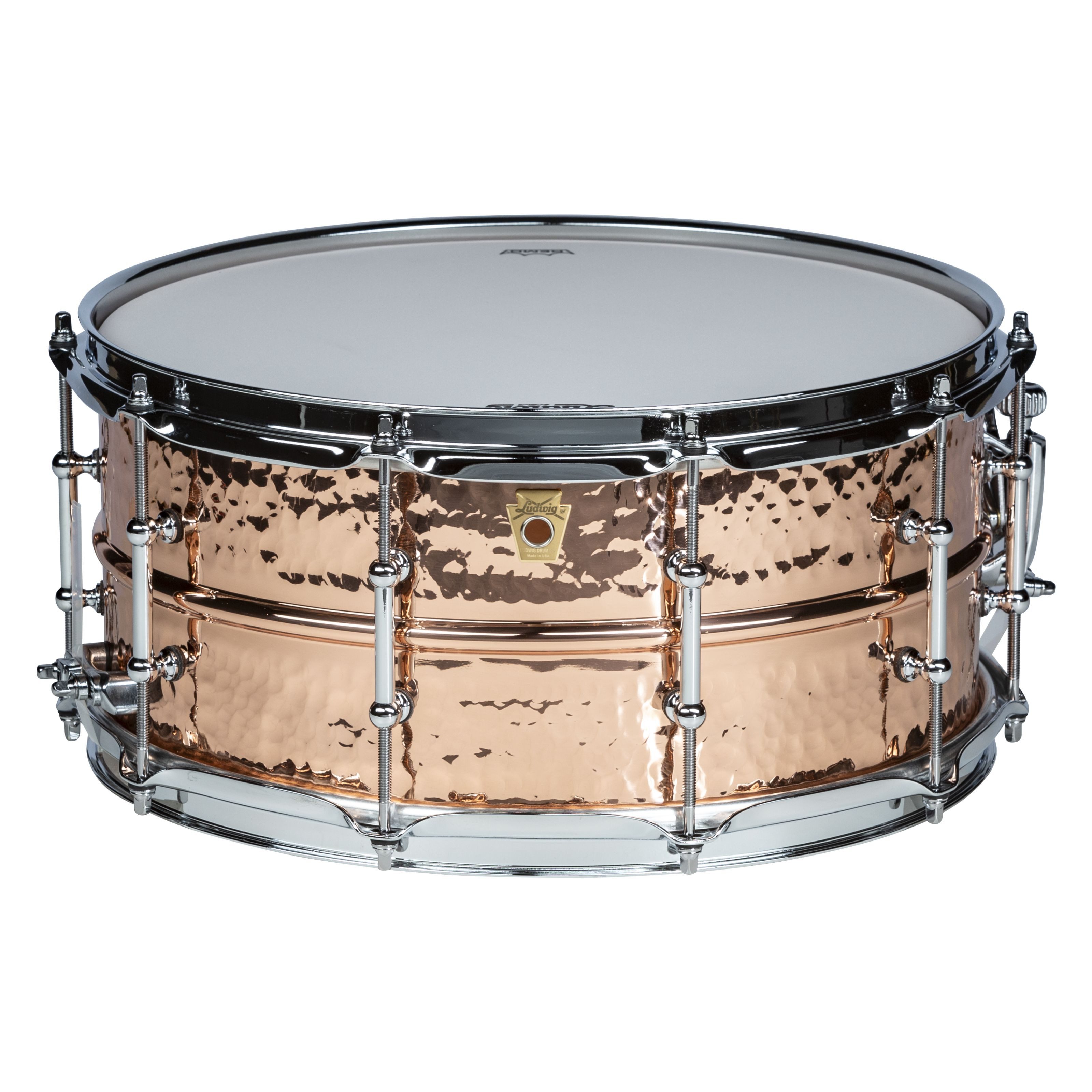 Ludwig Snare Drum, Schlagzeuge, Snare Drums, LC662KT Hammered Copper Phonic Snare 14"x6,5 - Snare Drum