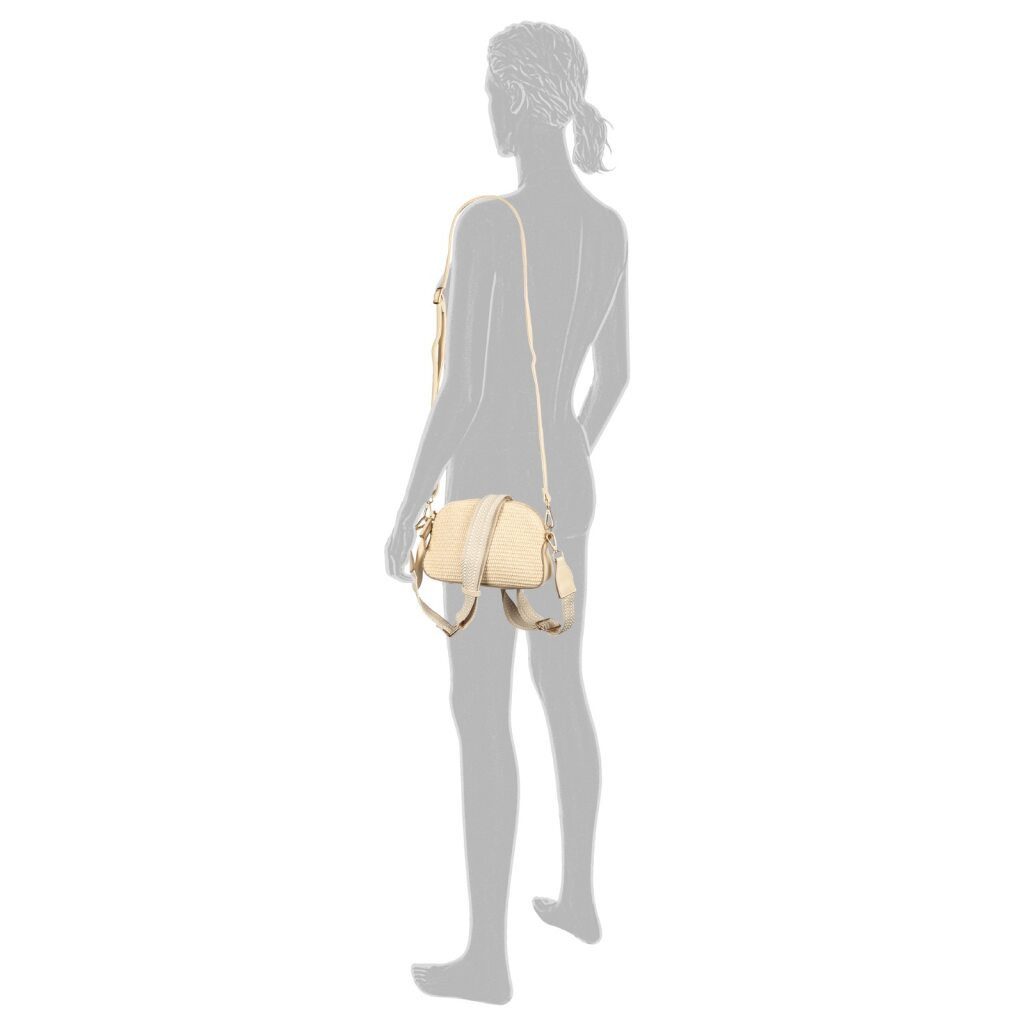 Gabor Handtasche Ophelio (Set, 2 Schultergurte: 1 Gewebeband, 1 aus hochwertigem Kunstleder), Damen Umhängetasche, Schultertasche in Bastoptik