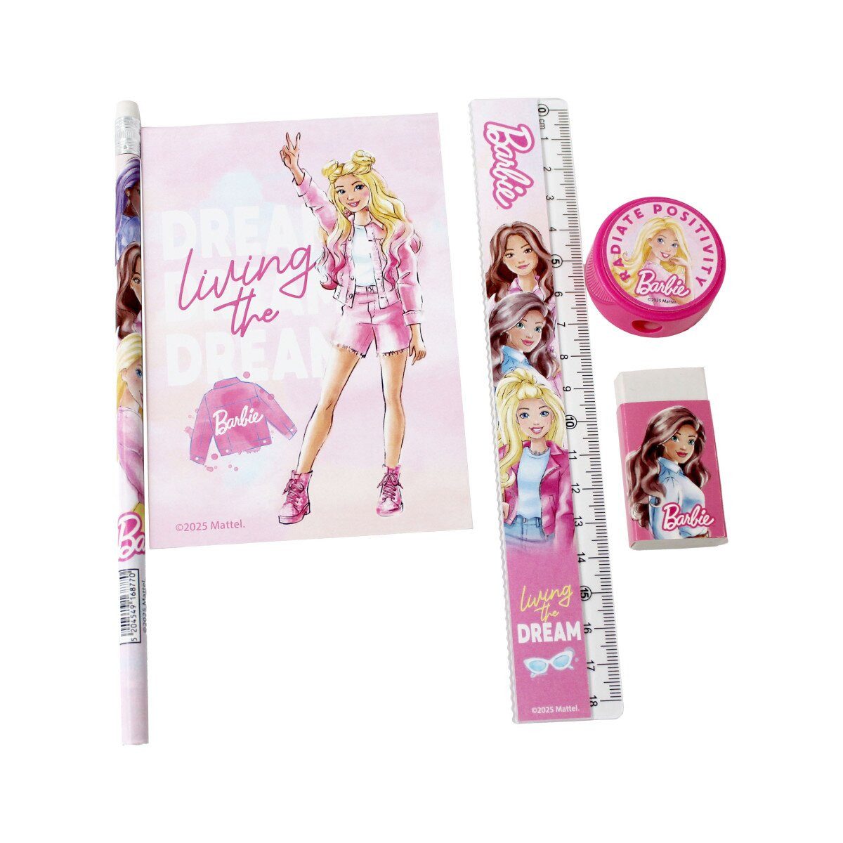 Barbie Kreativset Barbie Schreibset 5-teilig Paints Schule Mädchen Mattel