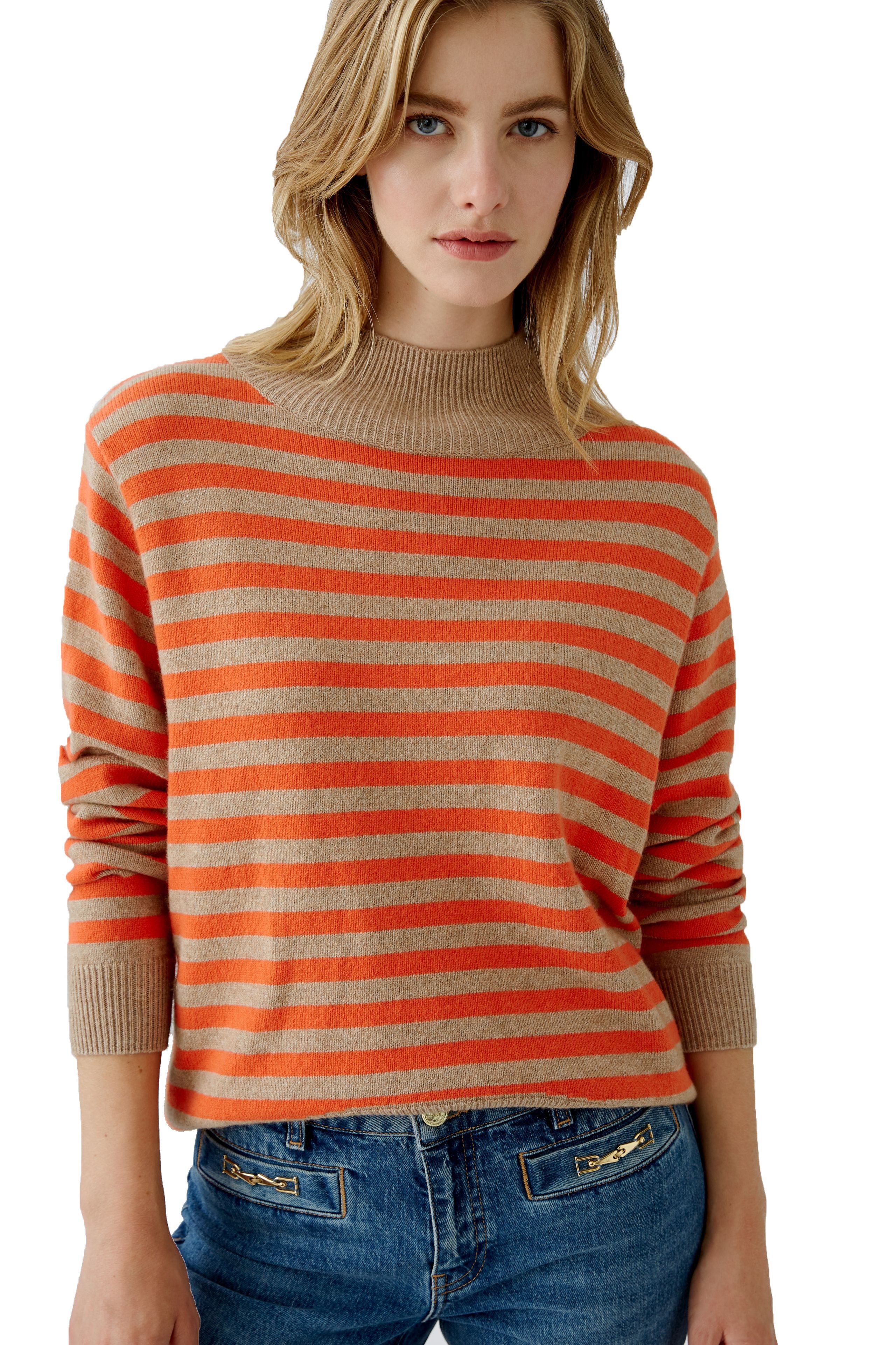 Strickpullover Oui Damen Pullover Stehkragen 40