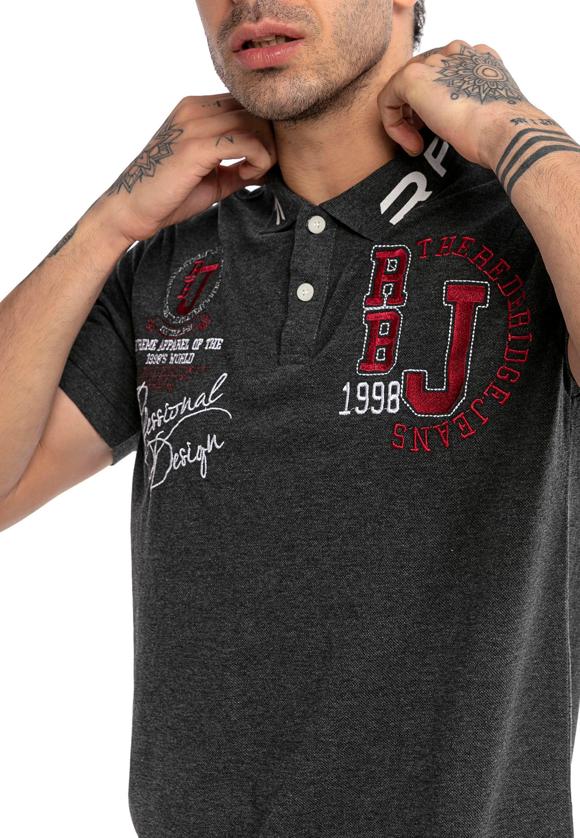 RedBridge Poloshirt mit Logo-Stickereien – Casual, Regular Fit, 100% Baumwolle