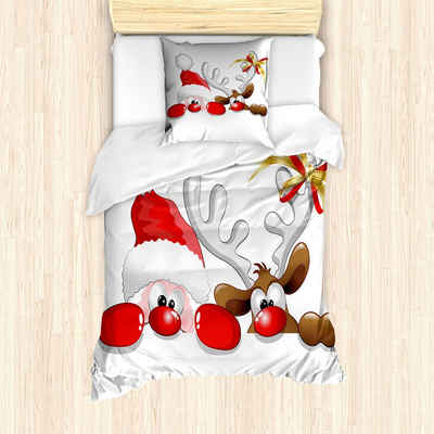 Bettwäsche »Milbensicher Allergiker geeignet mit Kissenbezug«, Abakuhaus, Weihnachten Lustige Sankt-Ren