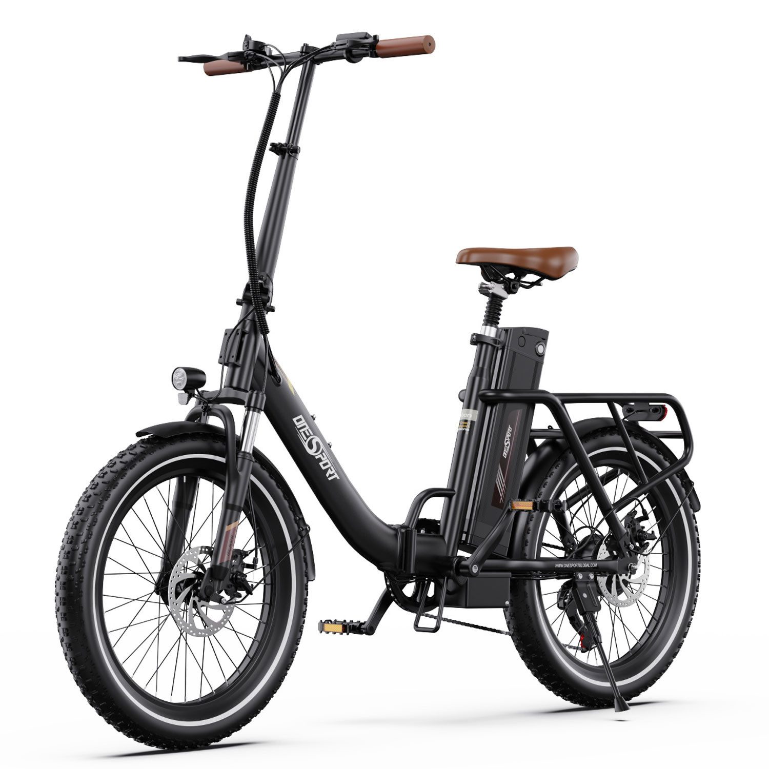 Onesport E-Bike Faltrad OT16-2 klappbares Citybike mit dicken 20 Zoll-Reifen, Retro Pedelec, Shimano, Kettenschaltung, Heckmotor, 816 Wh, (mit Schutzbleche), Elektrofahrrad mit Scheibenbremse und Gepäckträger
