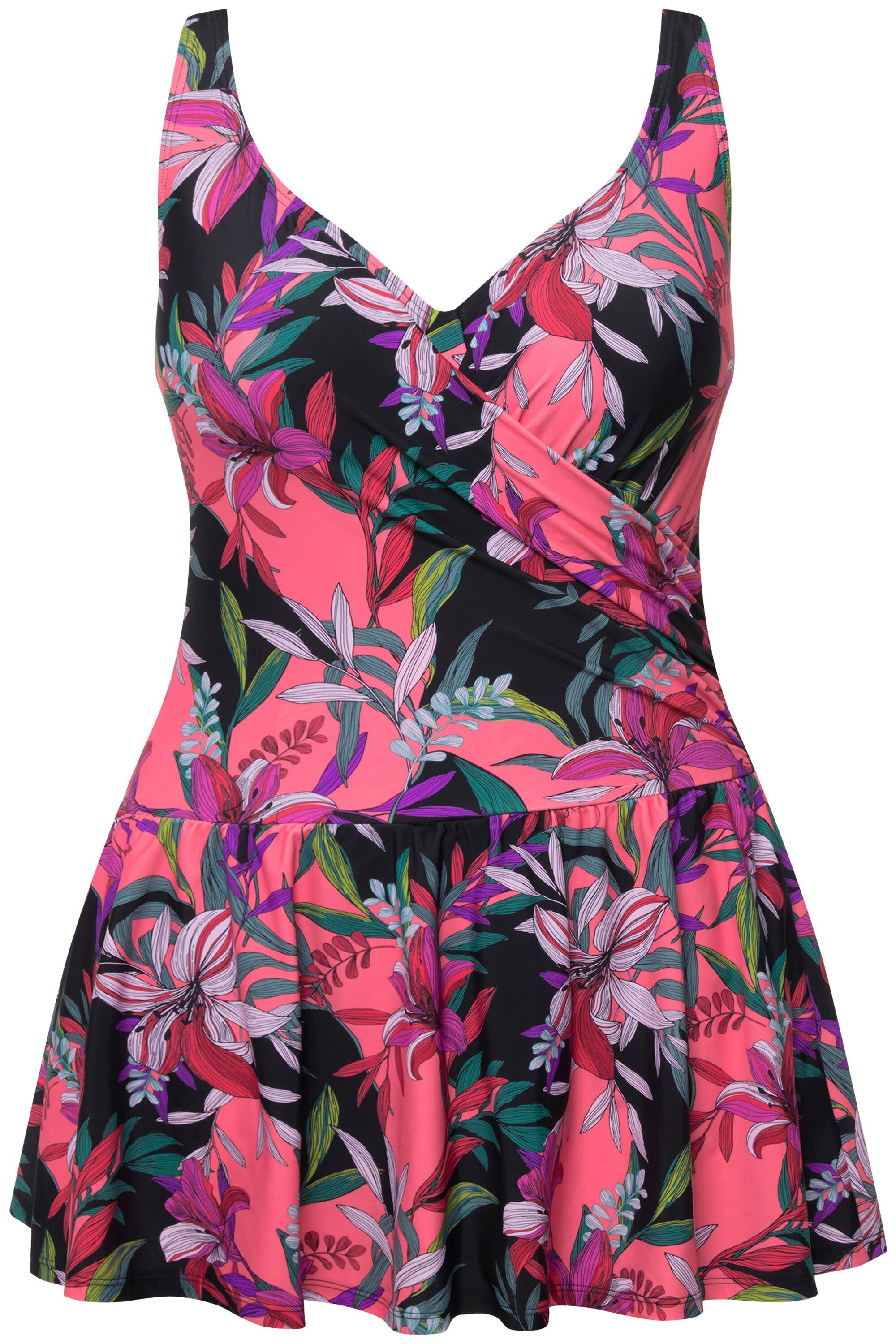 Ulla Popken Badekleid Badekleid Blätter Softcups Bügel günstig online kaufen