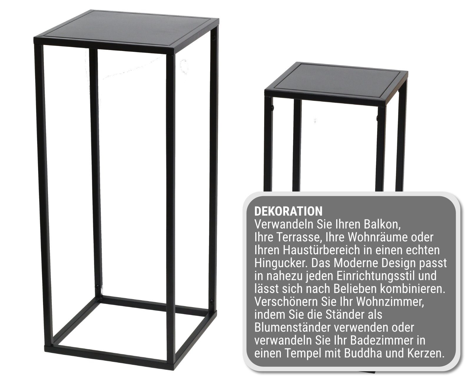 Blumenhocker HAGO24 Blumenständer 2er Set Pflanzentreppe erweiterbar Metall wetterf