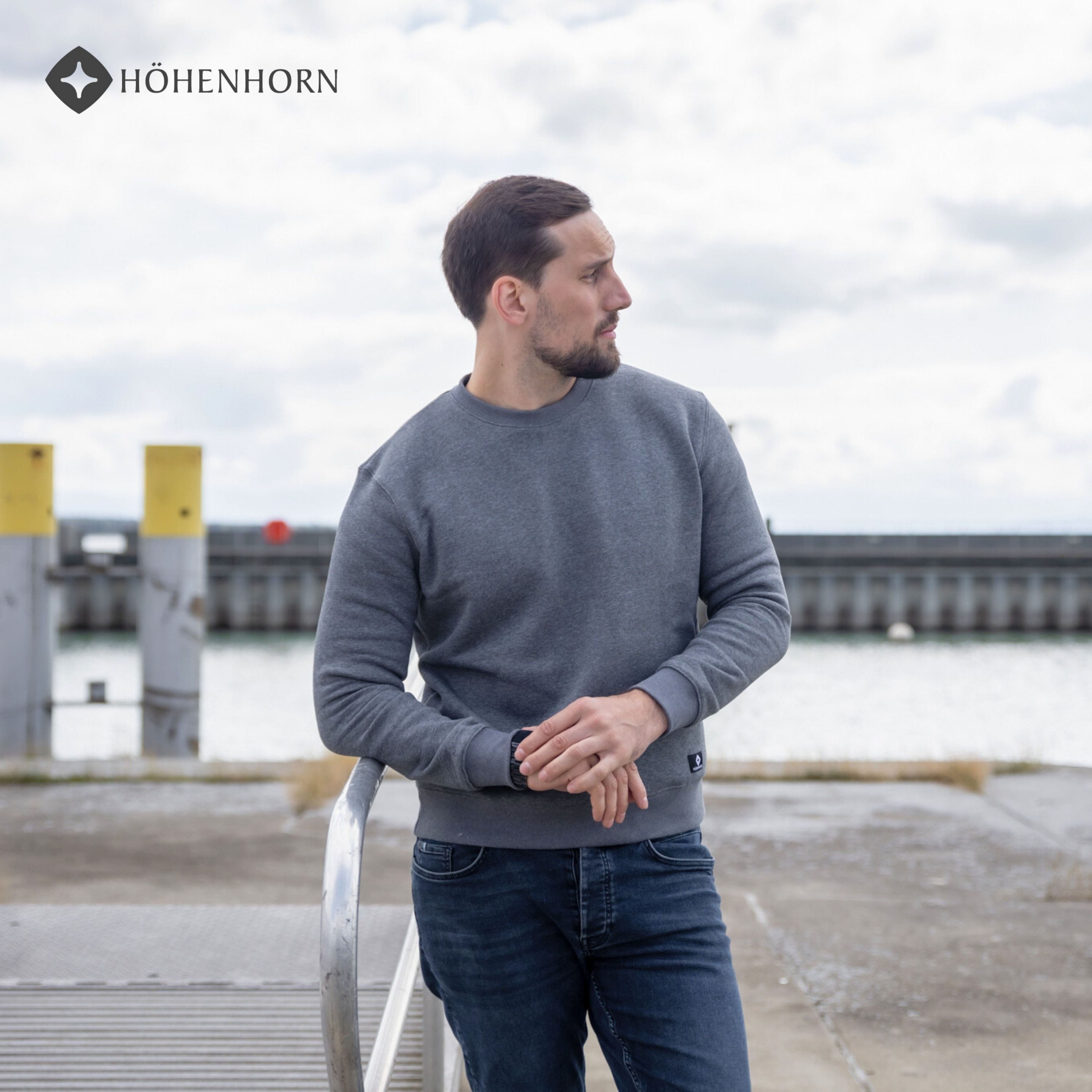 Höhenhorn Rundhalspullover Wallster Herren Sweatshirt für Männer Pullover Baumwolle Hochwertige Baumwolle, weiche Innenseite, angenehm warm – Bild 4 von 5