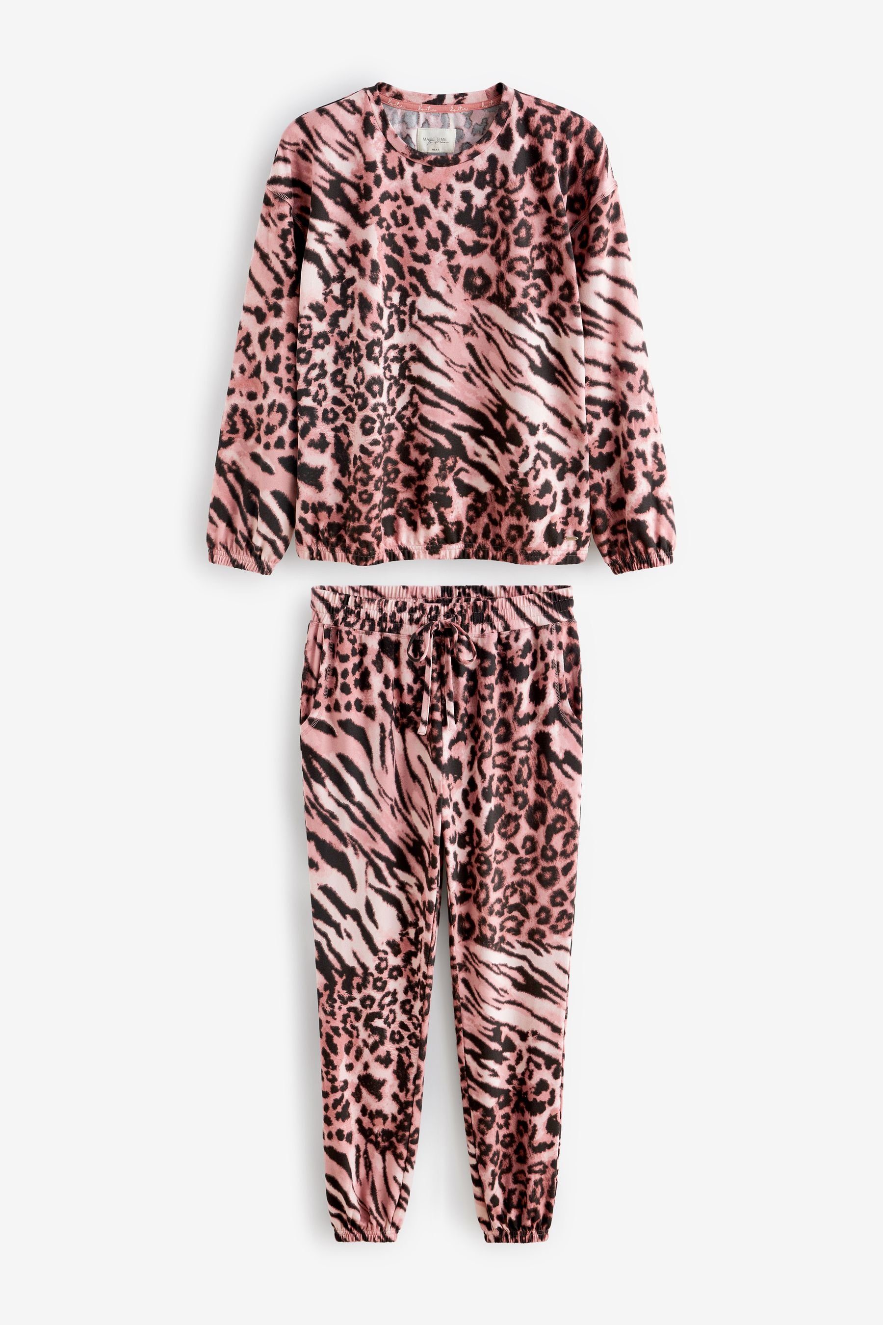 tlg) und Next Pyjama Bequemer superweicher Pyjama (2 Animal Print