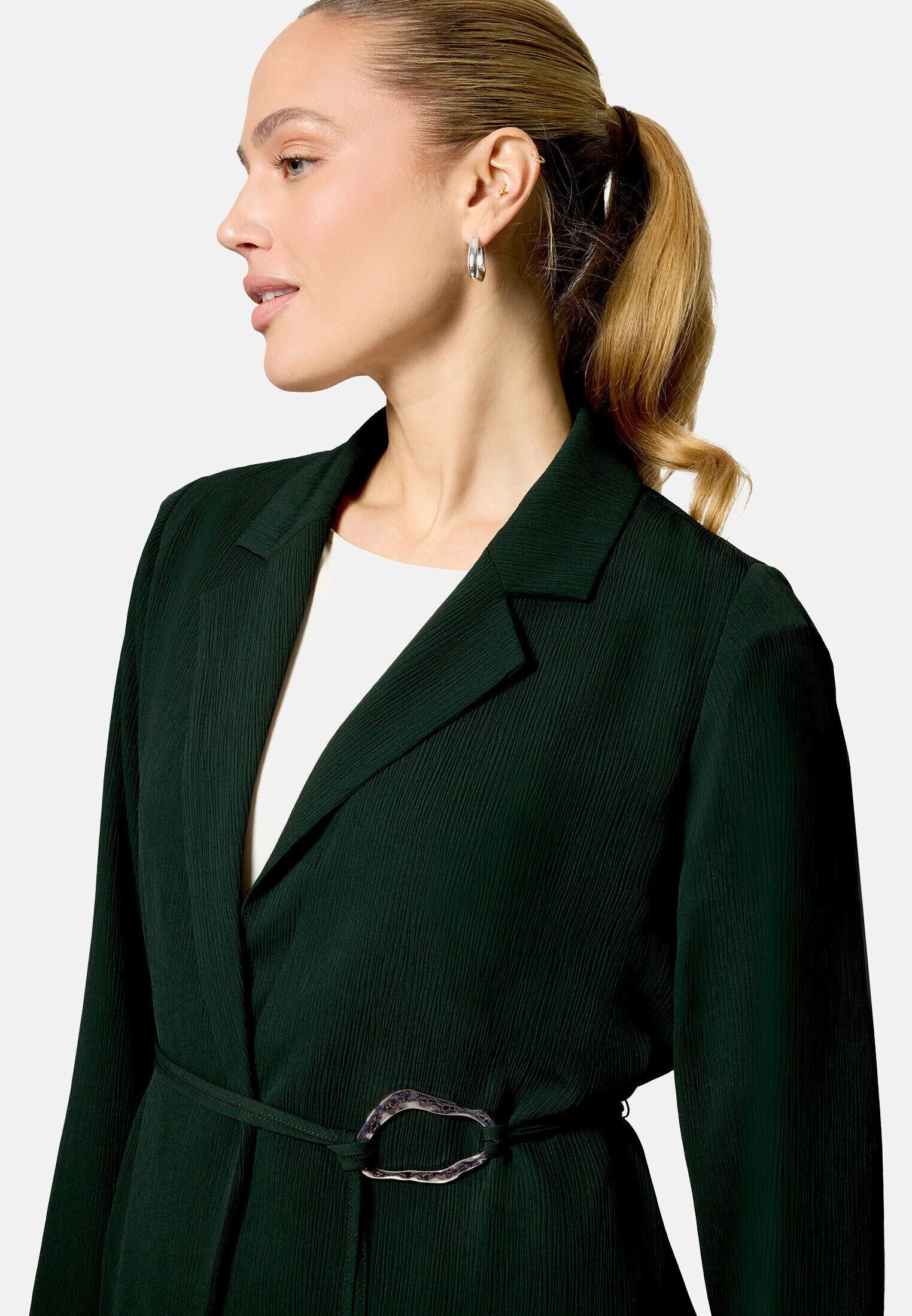 Zero Jackenblazer Damen strukturiert mit Bindedetail Schnalle
