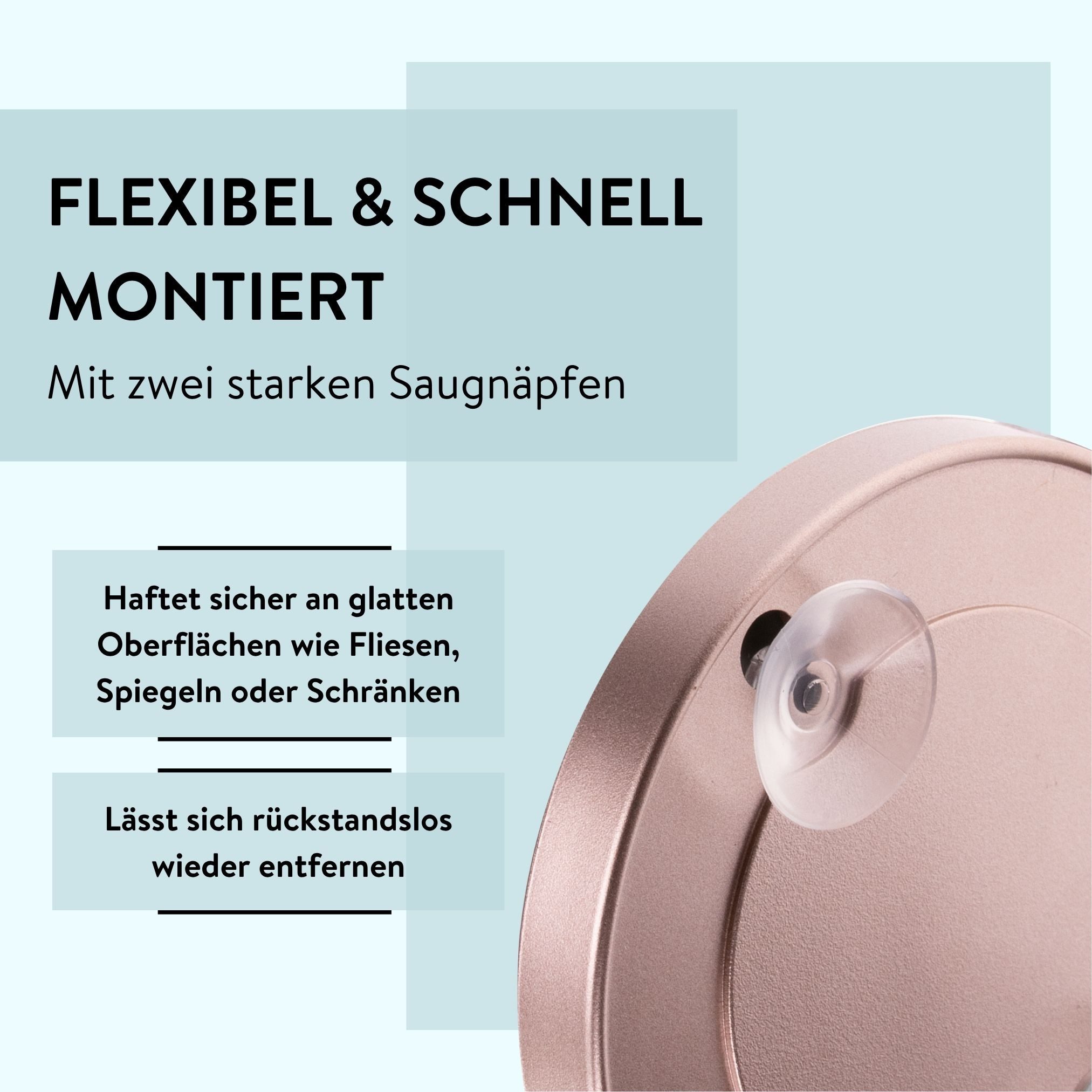 PARSA Beauty Badspiegel Essential Saugnapf-Spiegel in Champagner, 10-fache Vergrößerung – Bild 5 von 5
