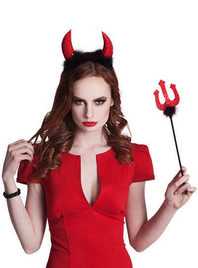 Boland Kostüm Halloween Teufel Accessoire-Set, Halloween-Set für die verführerische Dämonin