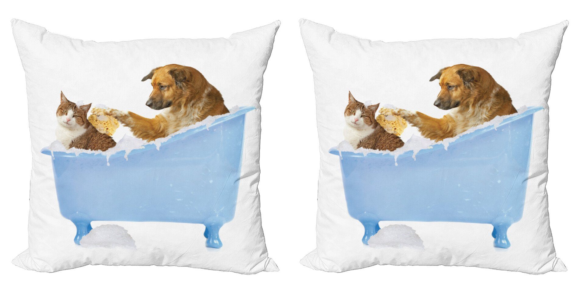 Kissenbezüge Modern Abakuhaus Badewanne in Stück), Tiere und Hund Digitaldruck, der Accent (2 Katze Doppelseitiger