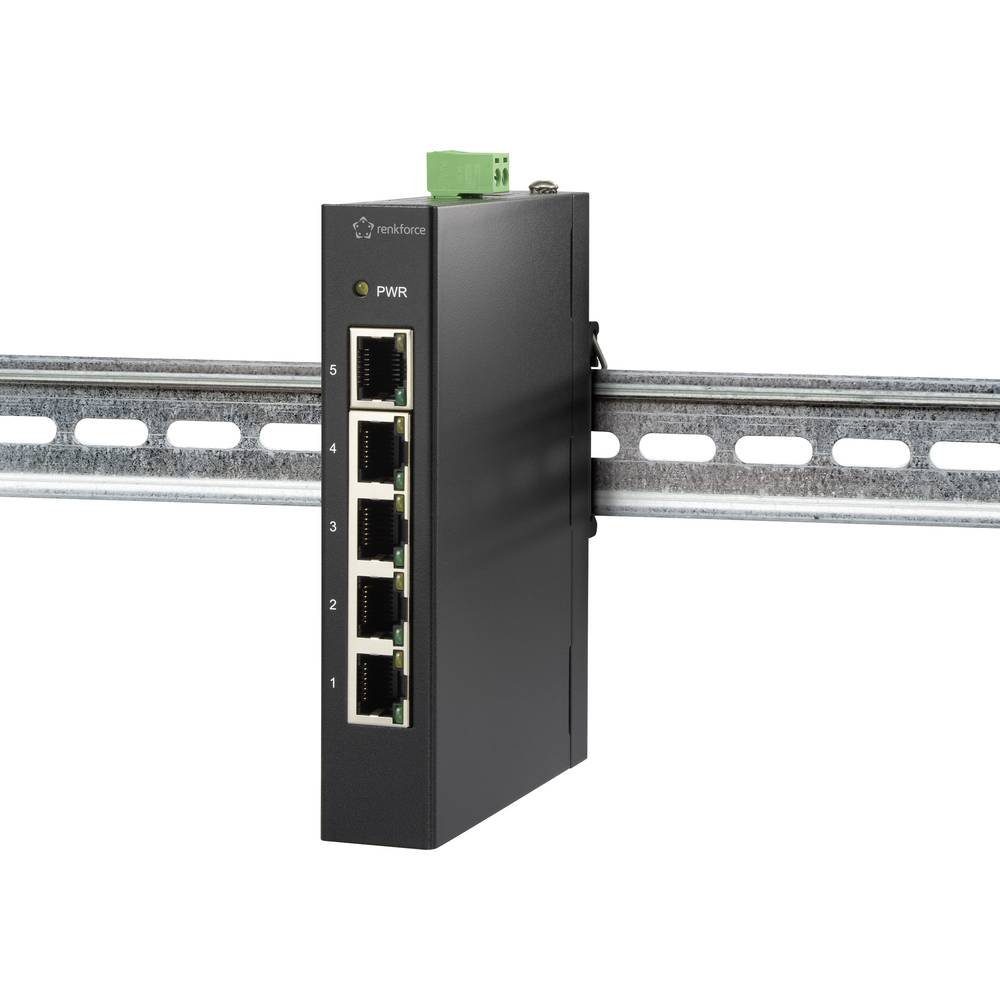 Renkforce 5 Port Fast Ethernet Switch für Hutschiene Netzwerk-Switch