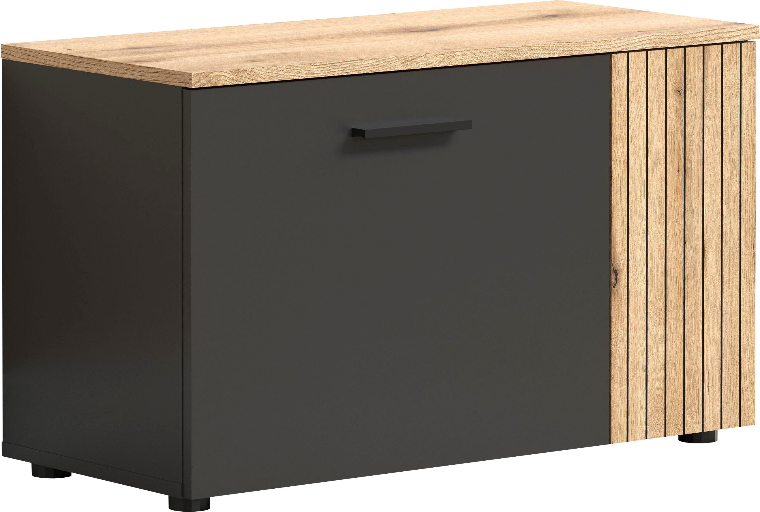 Home affaire Sitzbank Estepona (1-St), Schuhbank mit 2 Türen & 2 Einlegeböden – (B/T/H) 80/36/48 cm – Bild 2 von 5