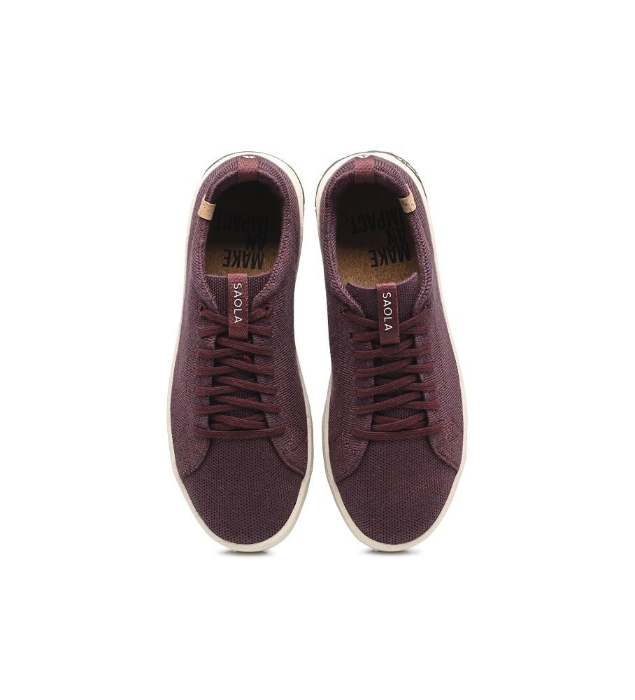 SAOLA Cannon Knit 2.0 Wool (Merinowolle) weinrot Damen Sneaker