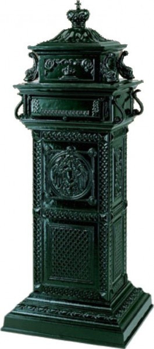 Casa Padrino - - - Grün Postkasten Standbriefkasten Luxus Aluminium Säulenbriefkasten Standbriefkasten Jugendstil Briefkasten