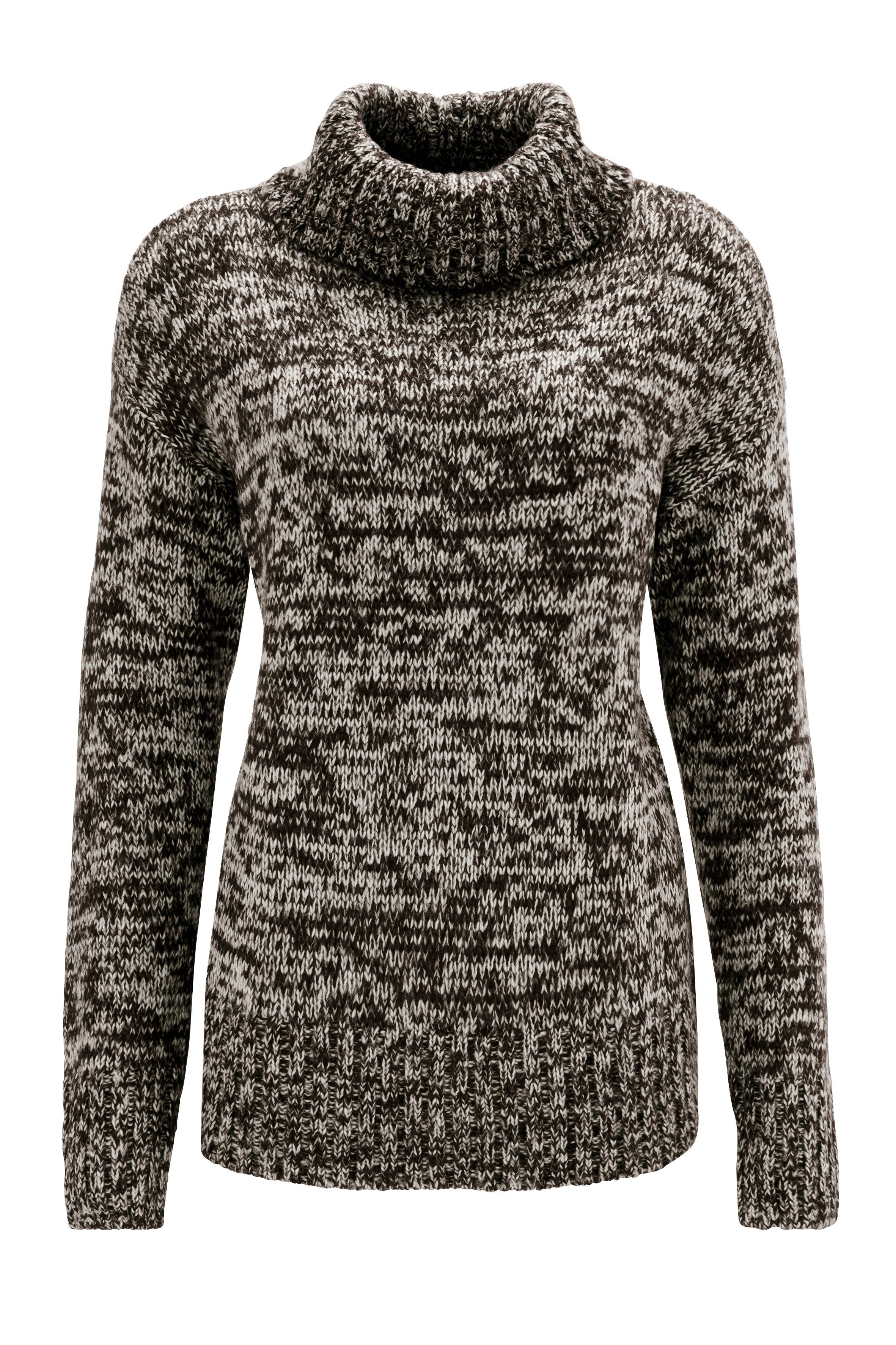 Melange-Garn Strickpullover aus anthrazit-hellgrau-weiß-meliert CASUAL trendigem Aniston