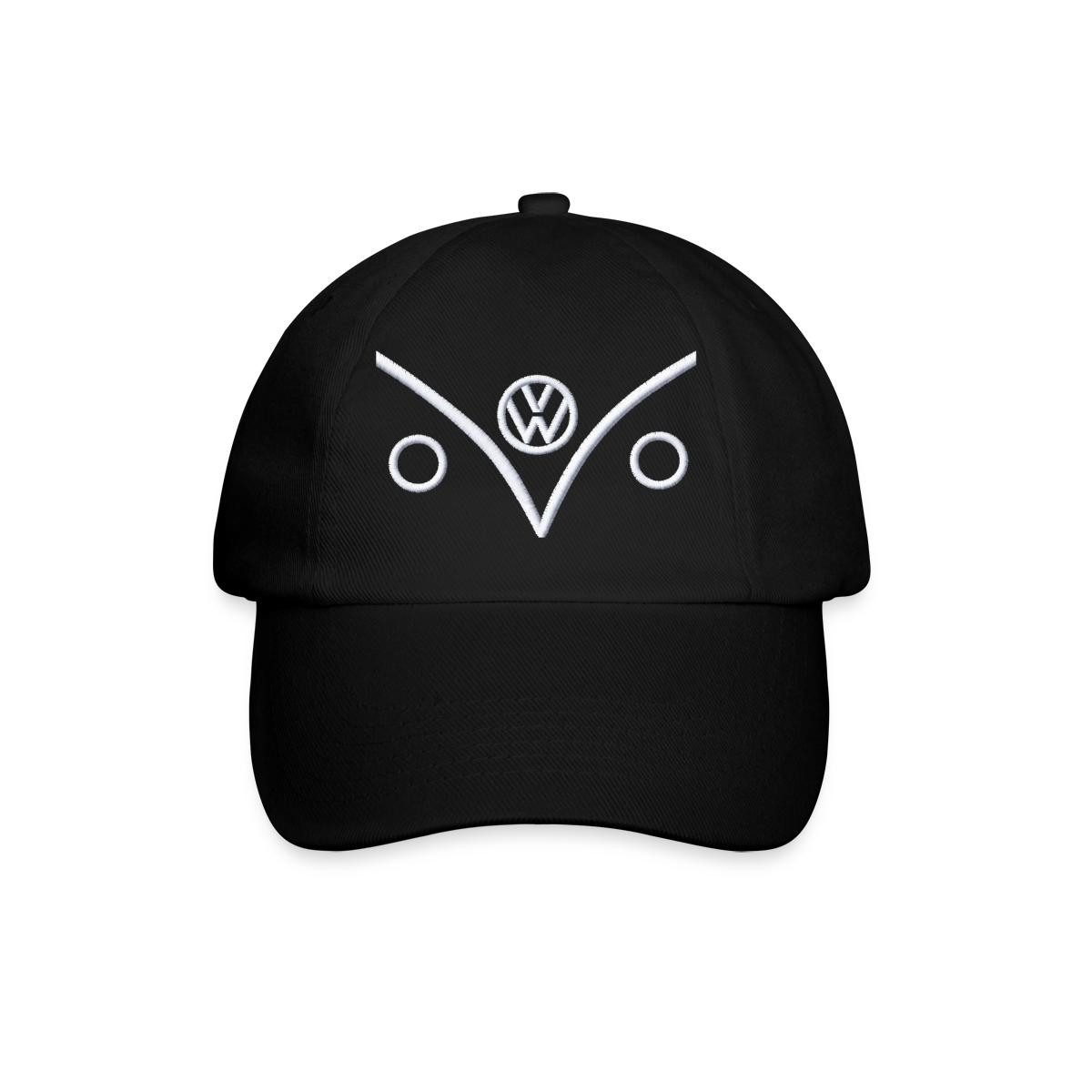 Spreadshirt Baseball Cap Volkswagen VW Bulli Outlines Vorne Weiß Stick Baseballkappe (1-St)