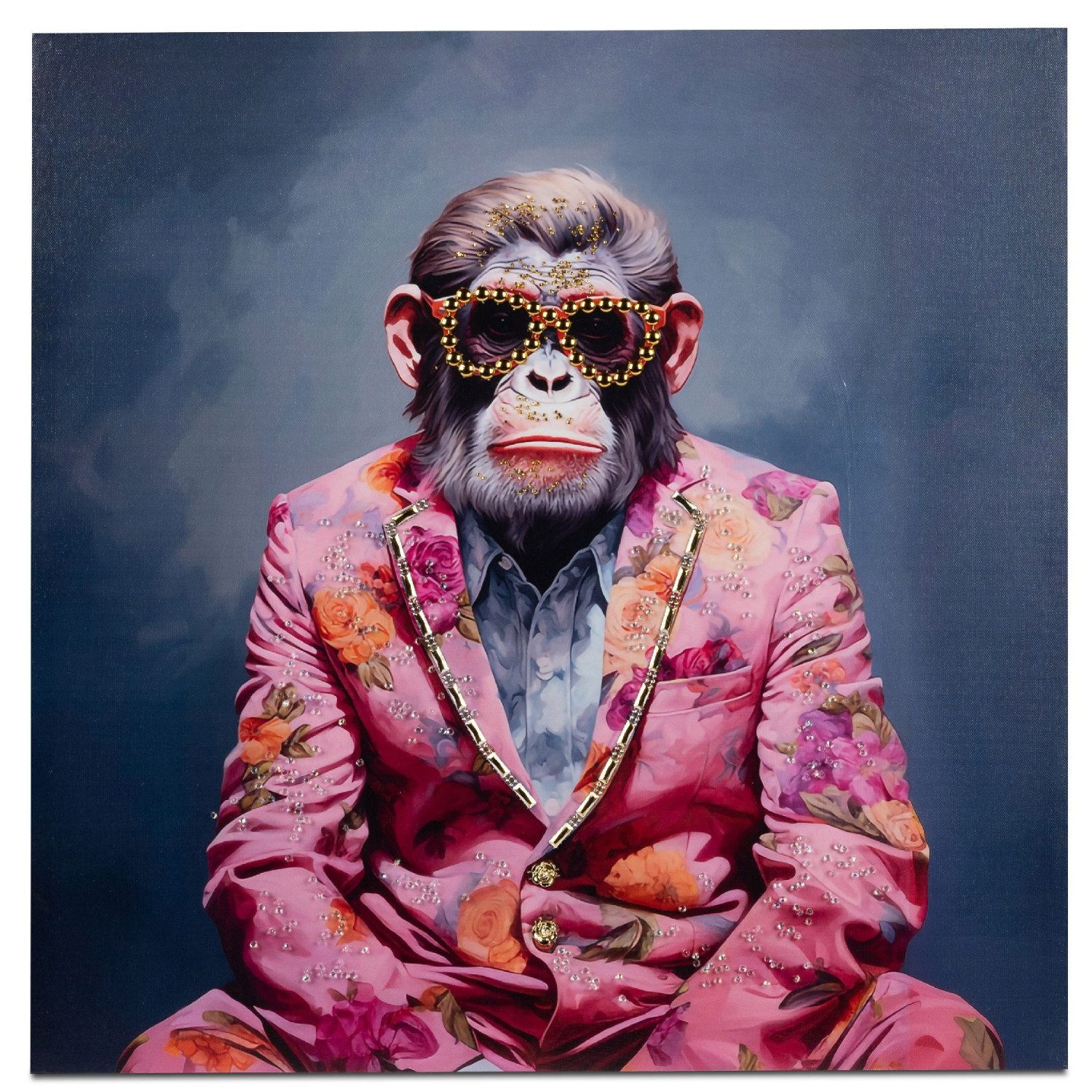 formano Leinwandbild Pop Art Tiere im Anzug, Affe, Tiere im Anzug, Mehrfarbig, Motiv: Affe, Höhe: 60cm