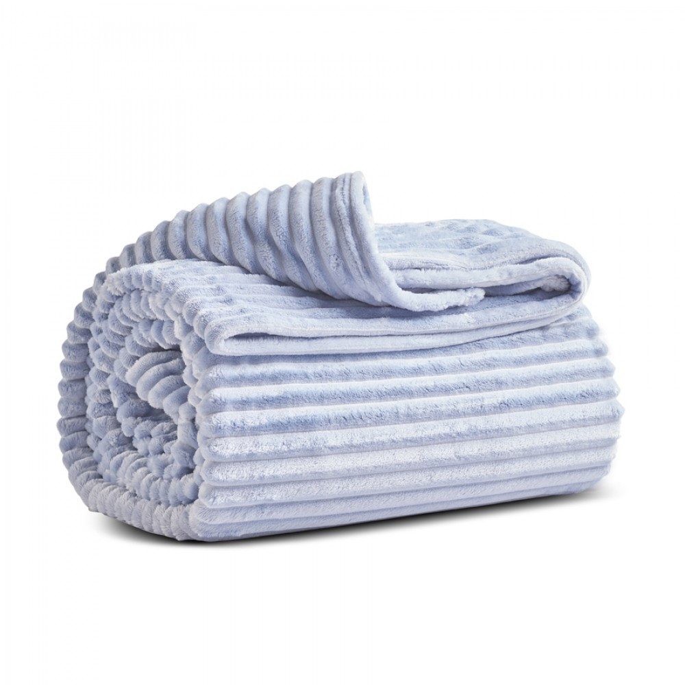 Karaca Tagesdecke Karaca Ruby Stripe Wellsoft Einzel Decke Tagesdecke Blau