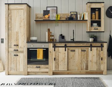 Furn.Design Küchenzeile Stove, in Used Wood, mit Schiebetüren