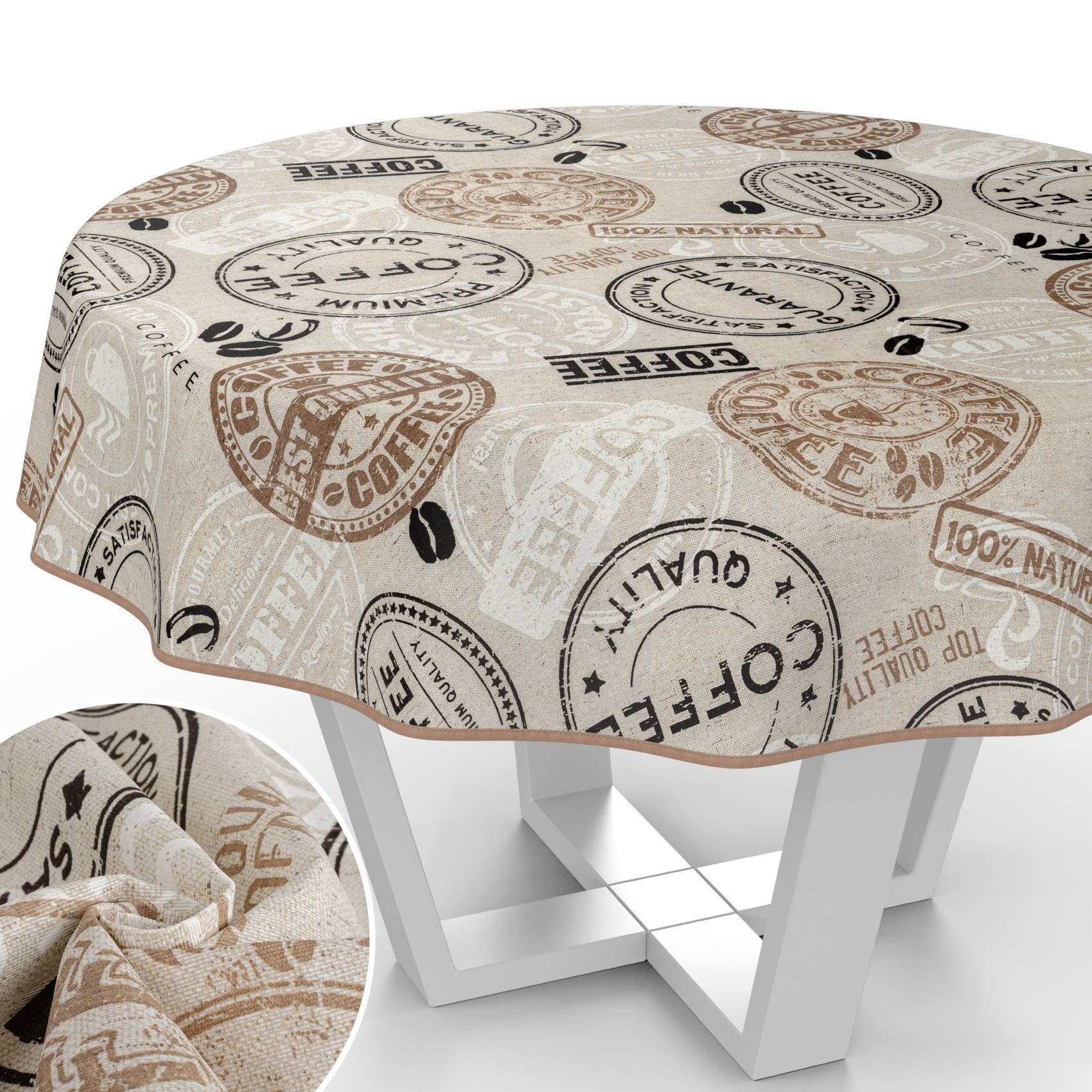 ANRO Tischdecke mit Tee und Kaffee aus Textil Tischtuch mit Beschichtung Ti günstig online kaufen