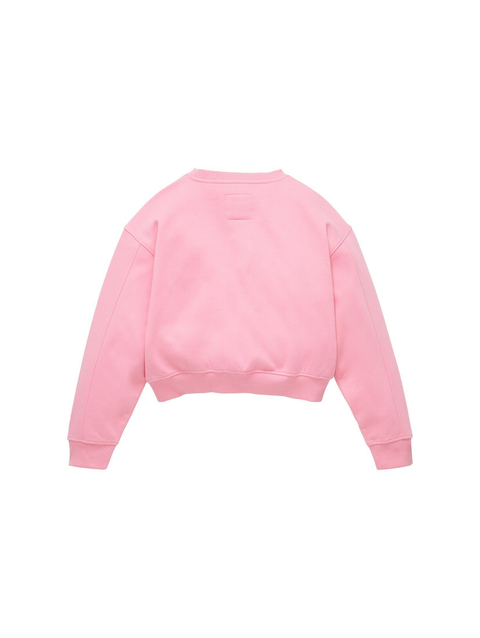 sunrise pink Sweatjacke TOM TAILOR Cropped Sweatshirt
