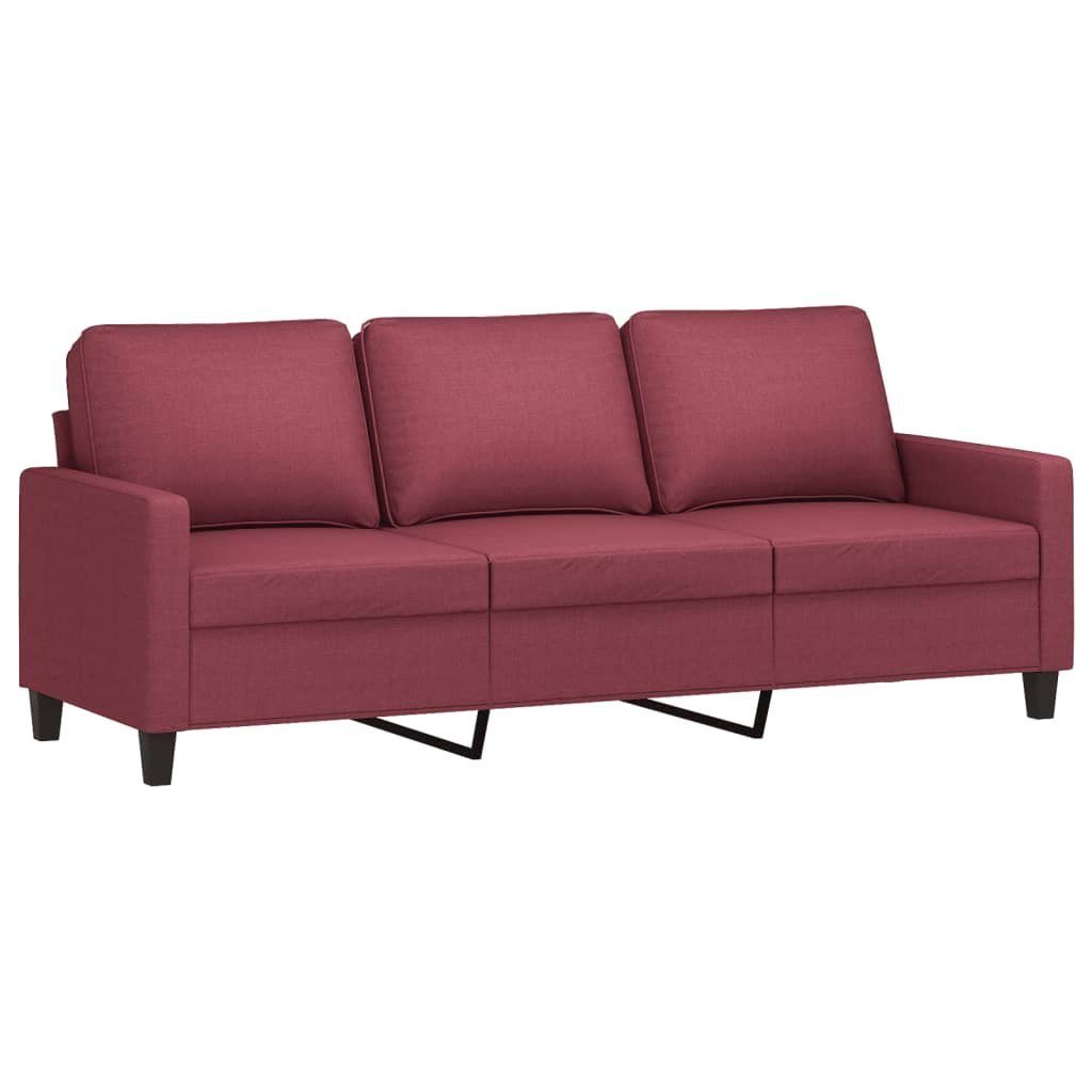 vidaXL 3-tlg. Stoff Sofa Kissen Weinrot Sofagarnitur mit