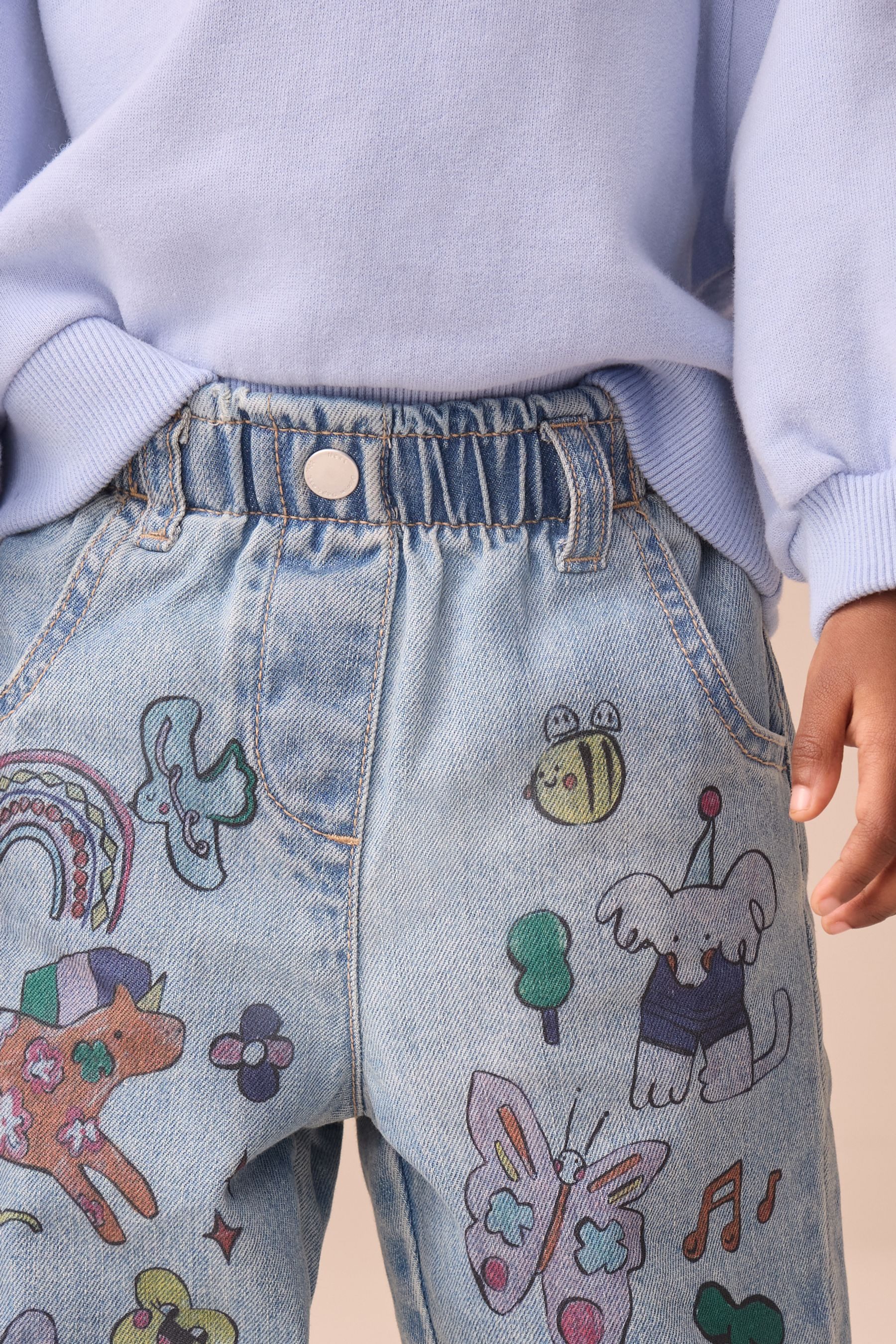 Next Dehnbund-Jeans Jeans mit Motiv-Print (1-tlg)