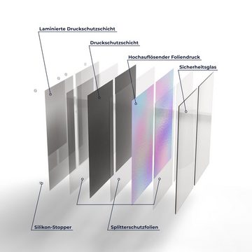 DEQORI Herdblende-/Abdeckplatte 'Milchglas vor Pastell', Glas, (2 tlg), Glas Herdabdeckplatte Ceranfeld Herd