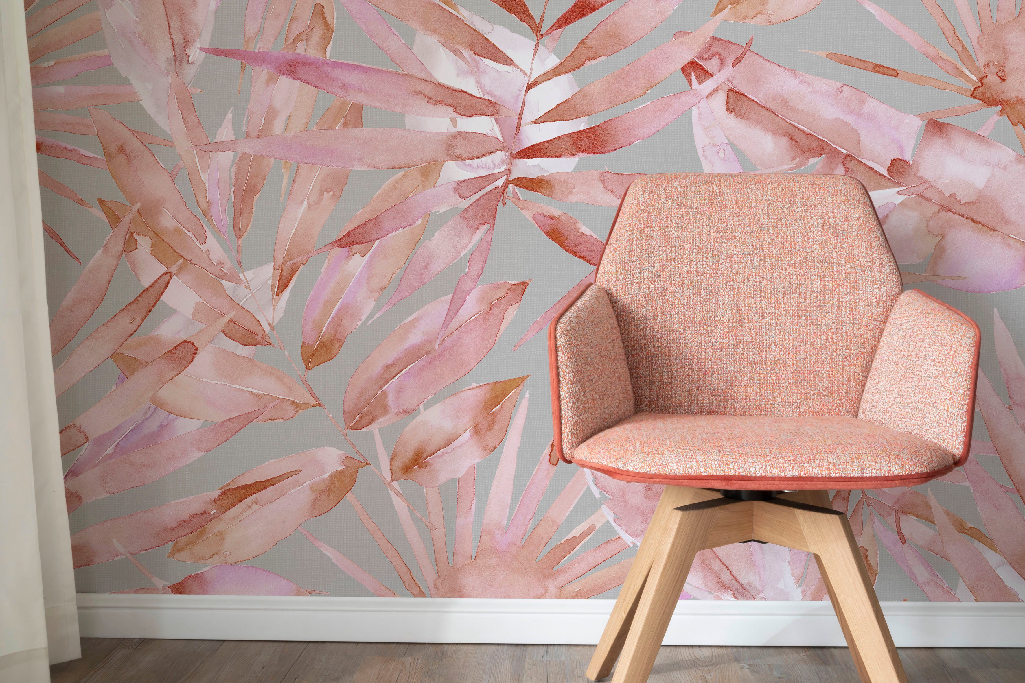 Marburg Fototapete Expedition, glatt, matt, Blattmuster moderne Tapete für Wohnzimmer Schlafzimmer Küche