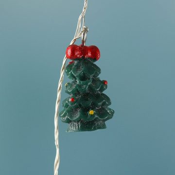 MARELIDA LED-Lichterkette Tannenbaum 20 LED Timer Silberdraht Weihnachtsdeko grün, 20-flammig
