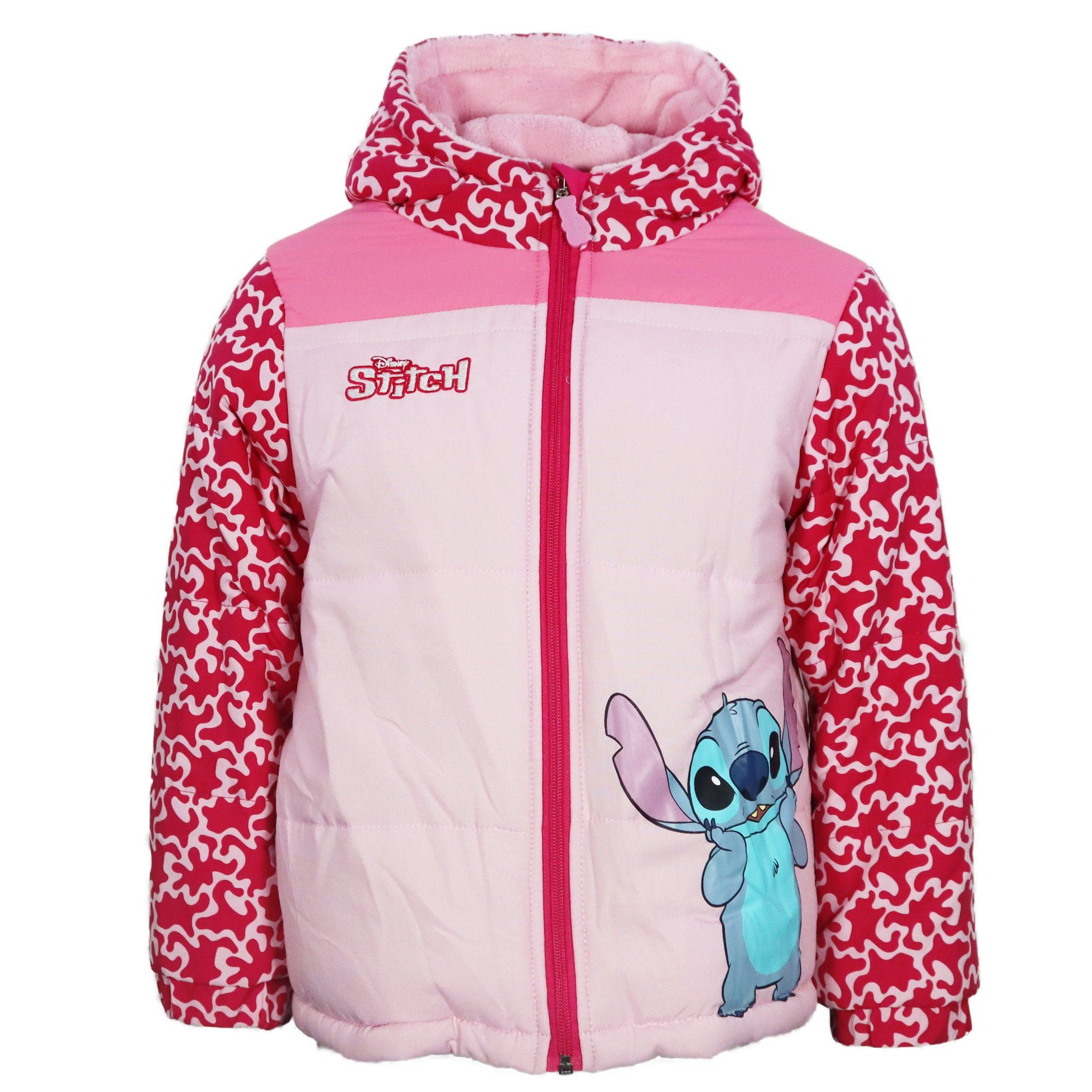 Disney Winterjacke Disney Stitch Kinder Mädchen Jacke mit Kapuze Gr. 98 bis 140