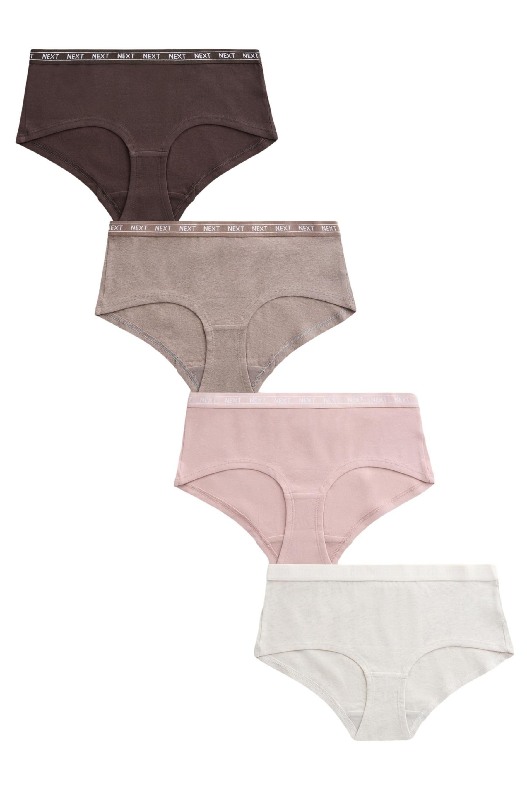 Next Slip Baumwollslips mit Logo, 4er-Pack (4-St)