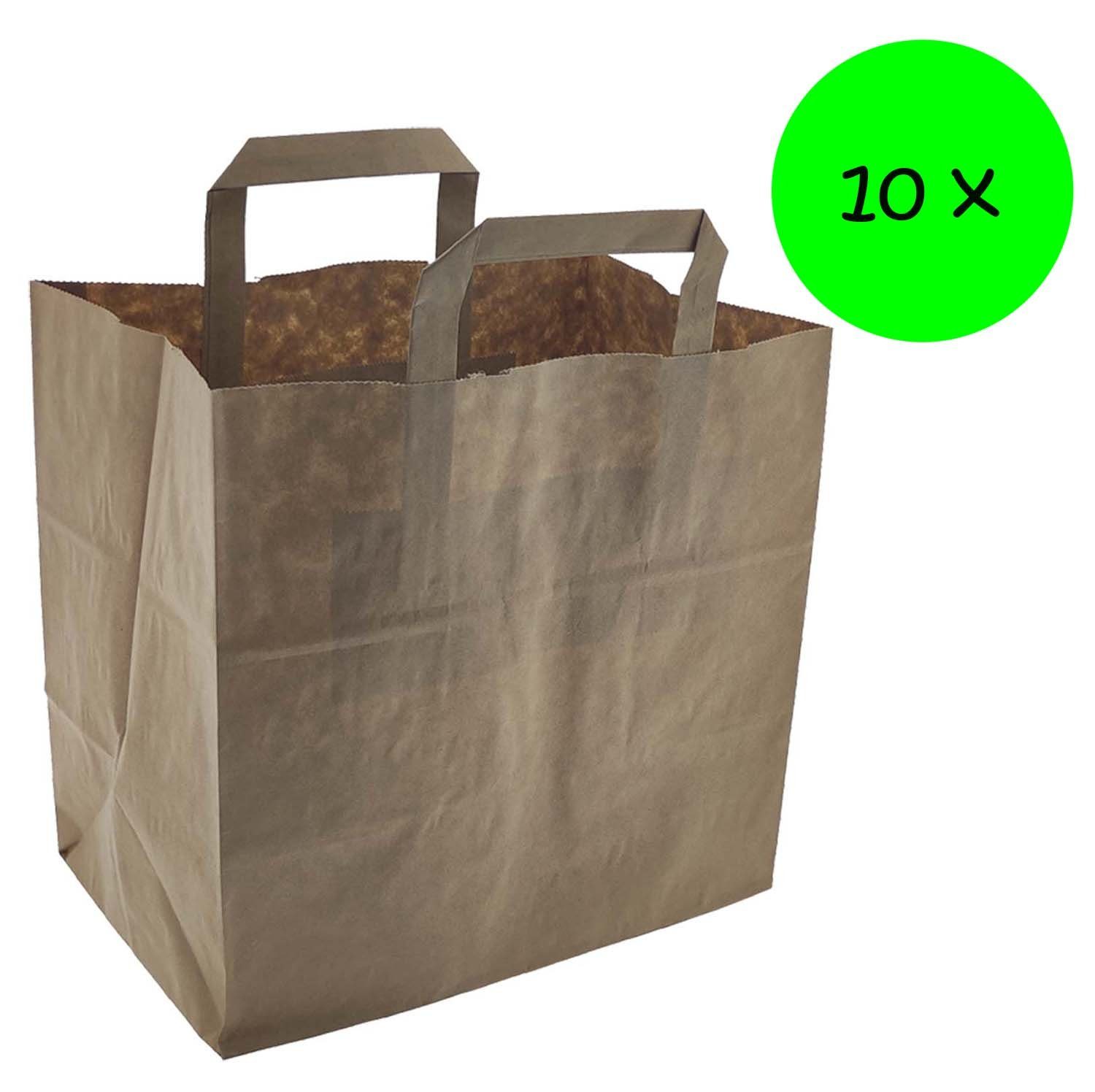 Tragetasche Papiertragetasche Weiß 10 Stück 260x170x250mm