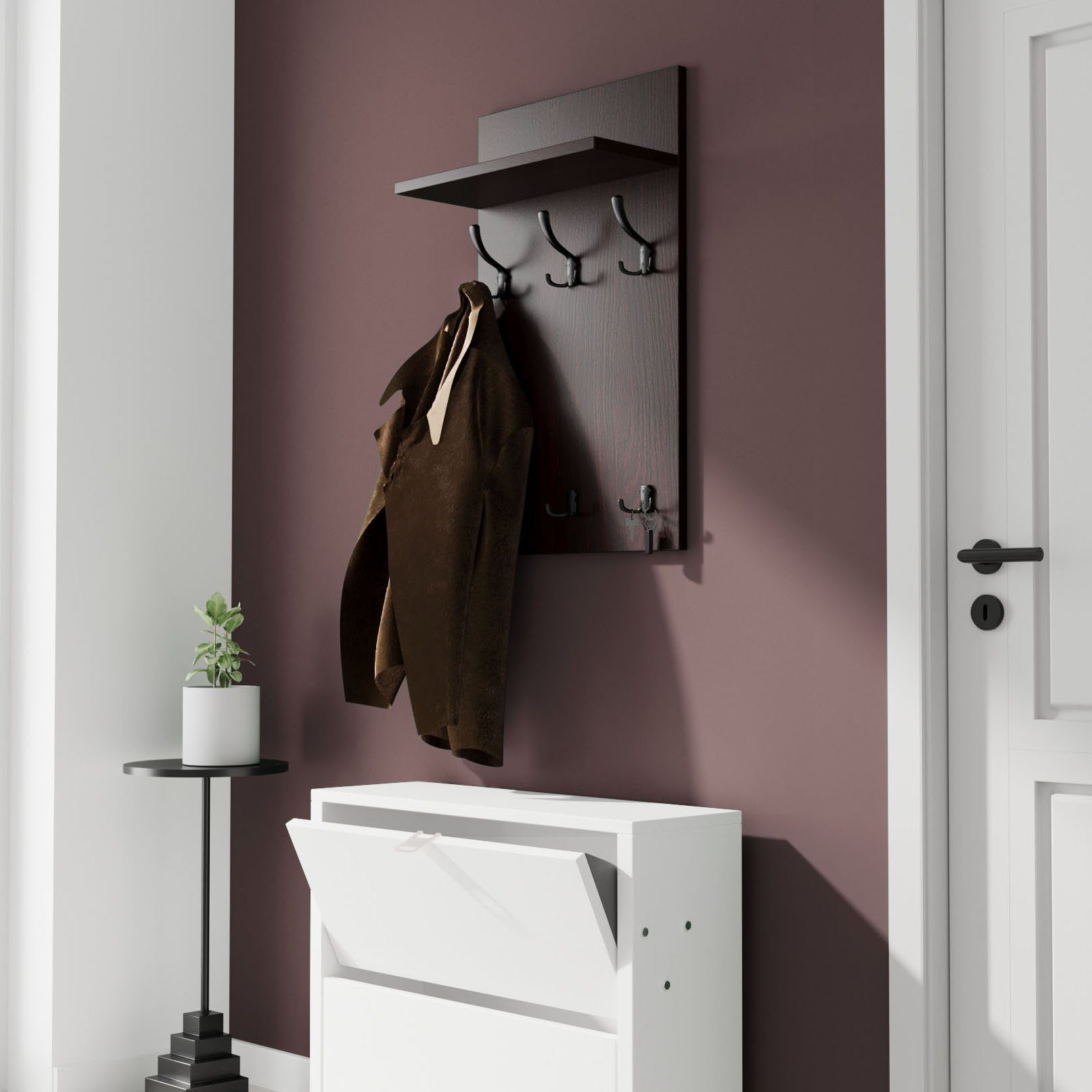 AKKE Garderobenhalter, MIDI Garderobe Schwarze Haken günstig online kaufen