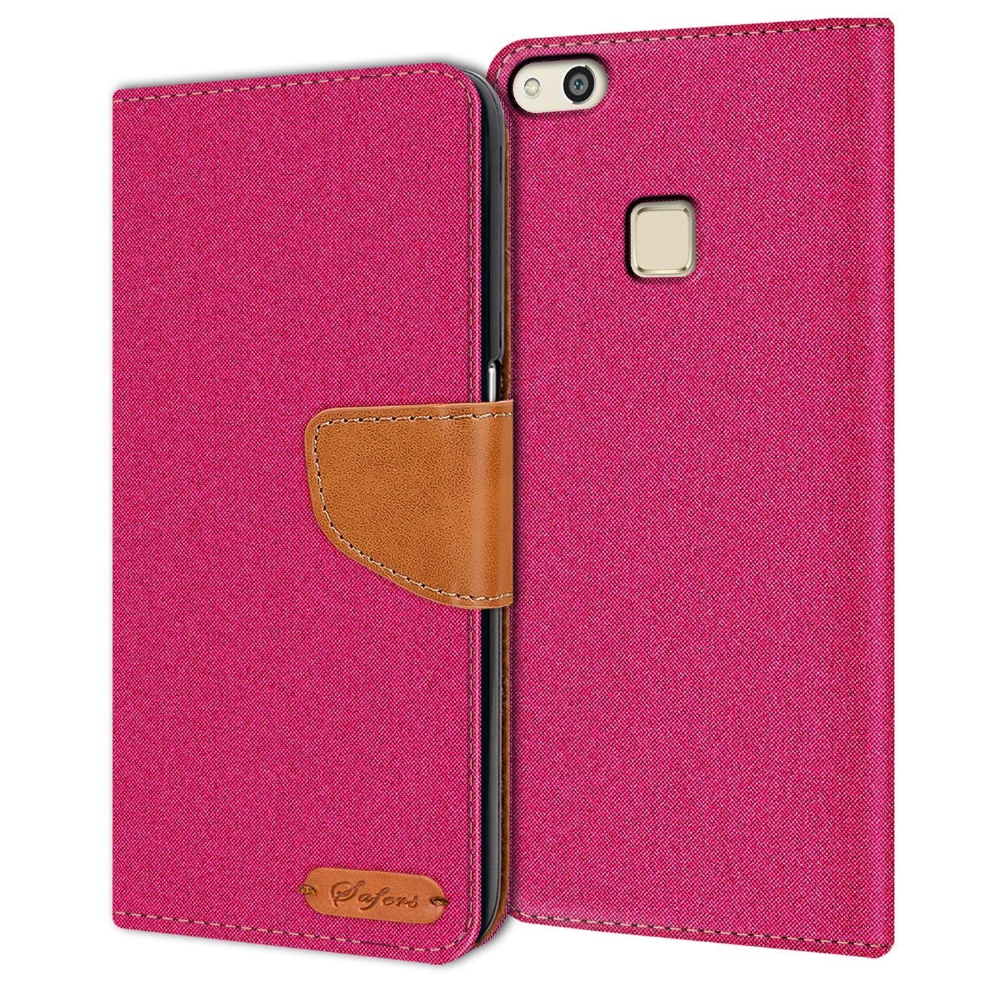 CoolGadget Handyhülle Denim Schutzhülle Flip Case für Huawei P10 Lite 5,2  Zoll, Book Cover Handy Tasche Hülle für P10 Lite Klapphülle