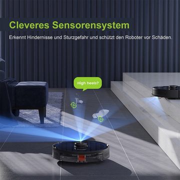Kyvol Saugroboter Nass-Trocken-Saugroboter mit Wischfunktion 360° LDS Laser Navigation, Smart App/ Alexa/ Google Assistant, Intelligent Selbstaufladung