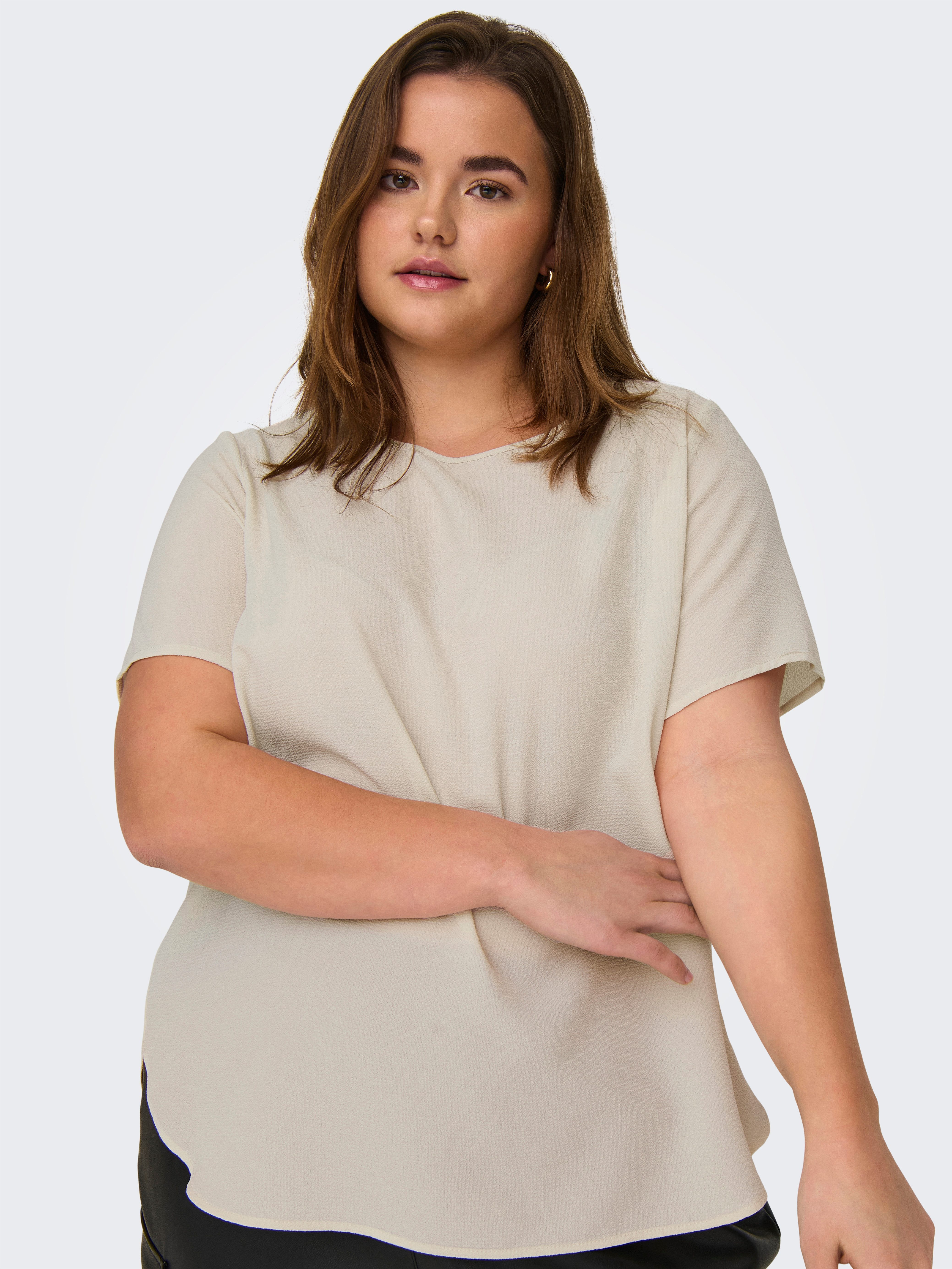 ONLY CARMAKOMA Shirtbluse CARVICA SS TOP WVN NOOS Materialmix, regular fit günstig online kaufen