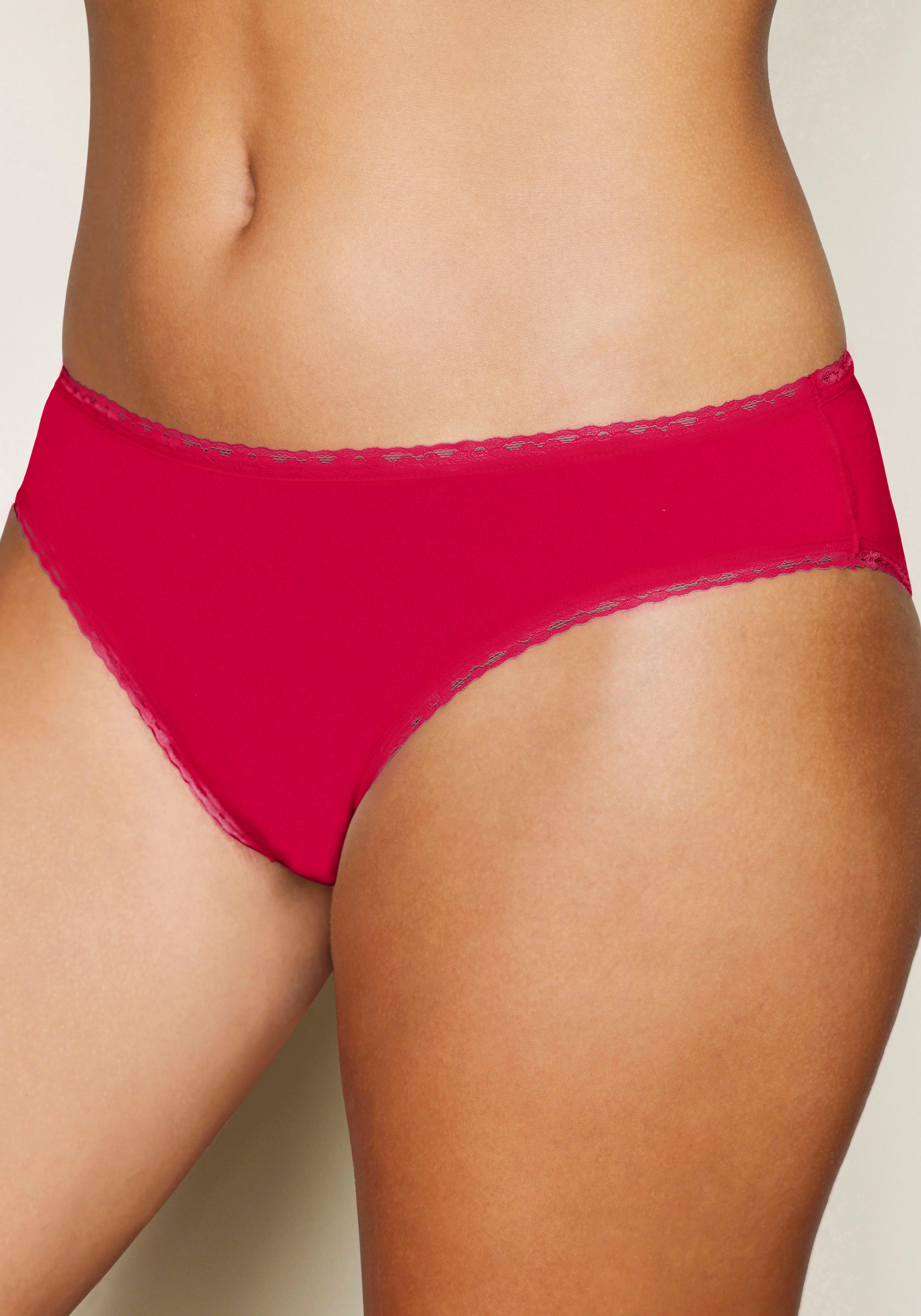 LASCANA Jazz-Pants Slips Geschenk Box (5er-Pack) mit süßen Herzchen-Prints und aus elastischer Baumwoll-Qualität
