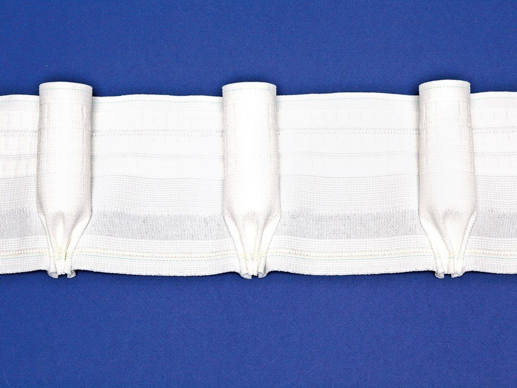 Gardine Pokalfaltenband, Gardinenband, Dekoschals / Farbe: weiß / Breite: 138 mm - L109, rewagi, Verkaufseinheit: 5 Meter