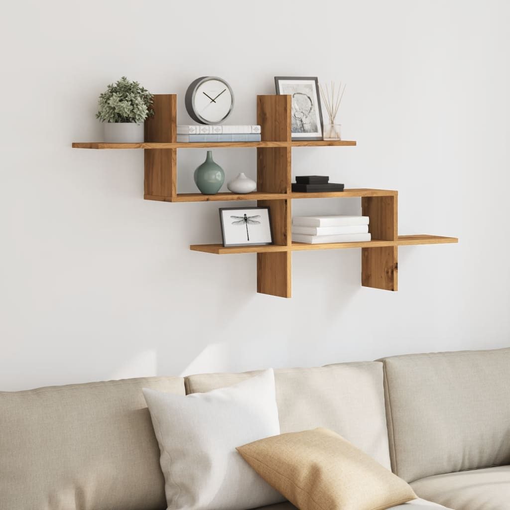 vidaXL Regal Wandregal Artisan-Eiche 124,5x18x60,5 cm günstig online kaufen