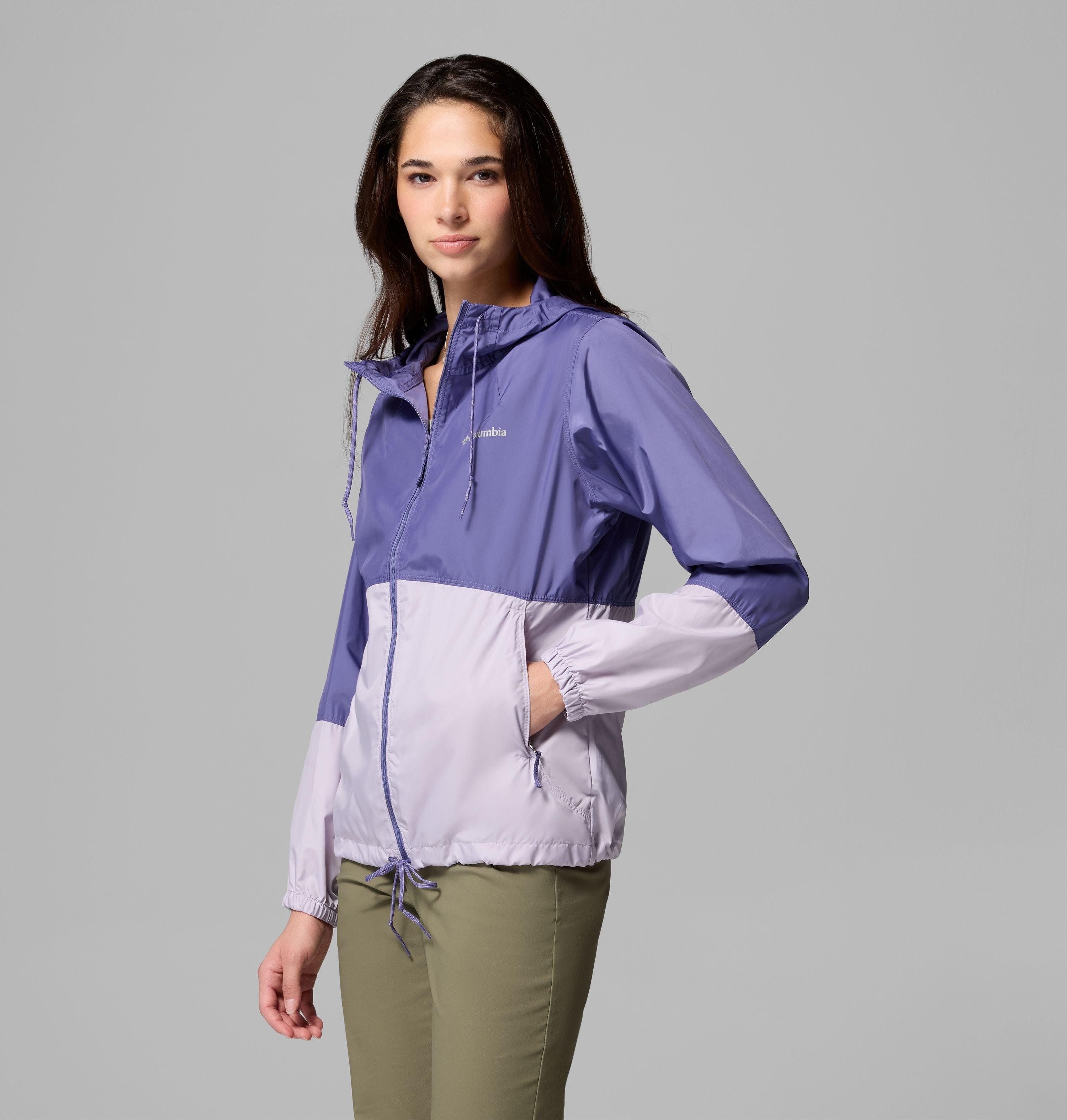 Columbia Windbreaker für Wandern, Trekking und Laufen, mit Kapuze und Kordelzug