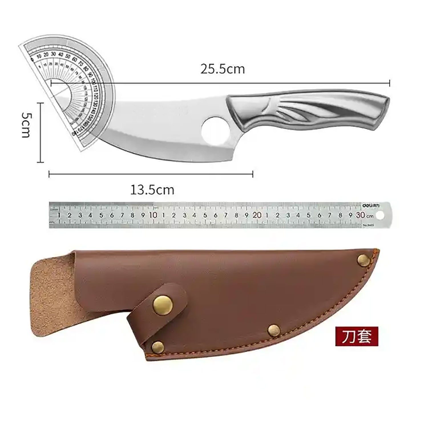 Muxel Hackmesser handlich scharf, und Multifunktionales Outdoormesser Küchenmesser Kompakt, 