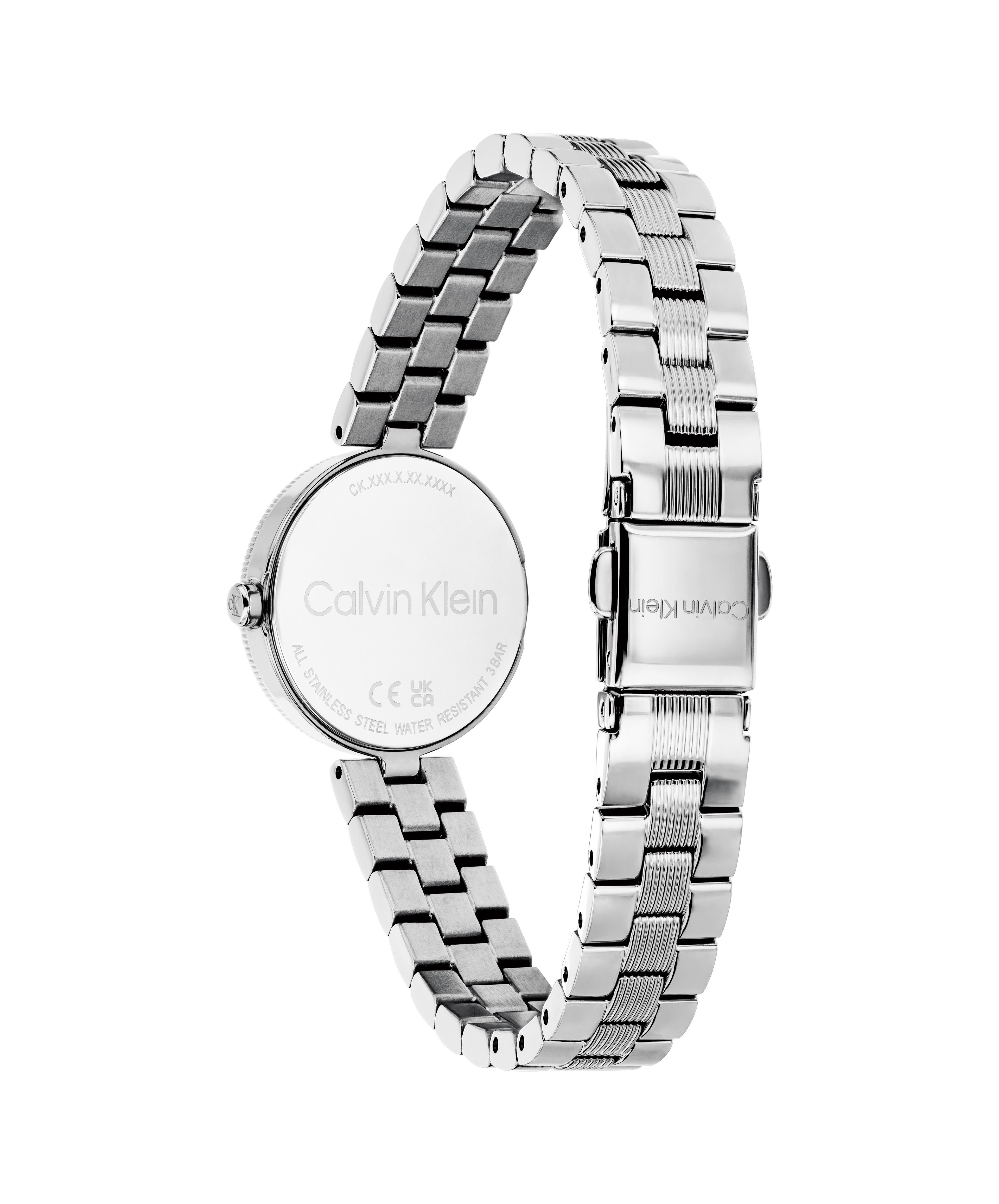Calvin Klein Quarzuhr GLEAM 25100224, Armbanduhr, Damenuhr, Edelstahlarmband, analog