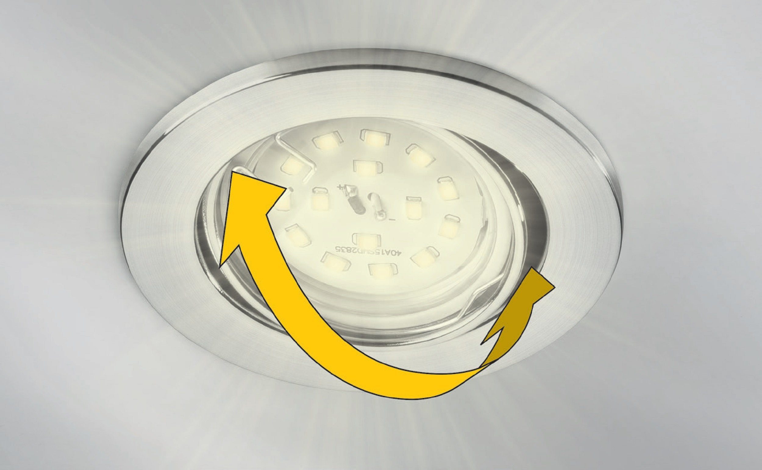 TRANGO LED Einbauleuchte, 6er Set 6729-068-5WAK Einbaustrahler in Rund Chrom inkl. 6x 5 Watt GU10 LED Leuchtmittel 3000K warmweiß & 6x GU10 Lampenfassung, Deckenspots, Einbauspots, Deckenleuchte