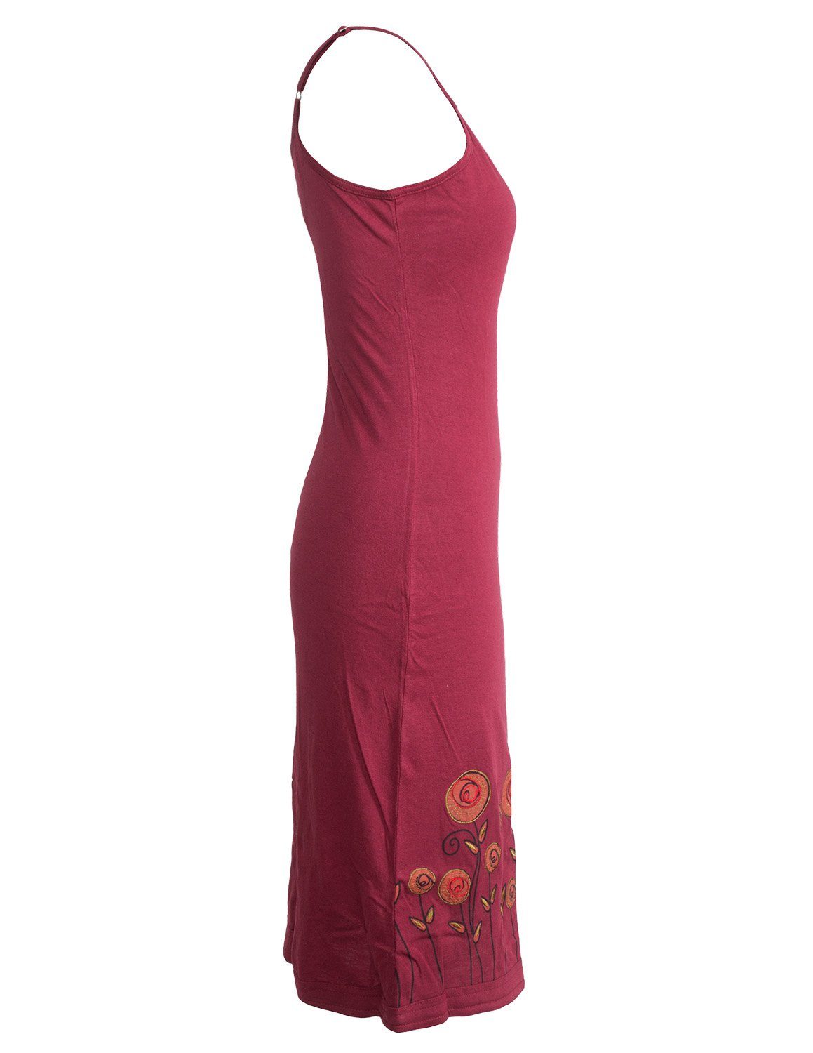 Vishes Sommerkleid Besticktes Rosen Kleid mit verstellbaren Trägern Boho, Elfen, Hippie Style