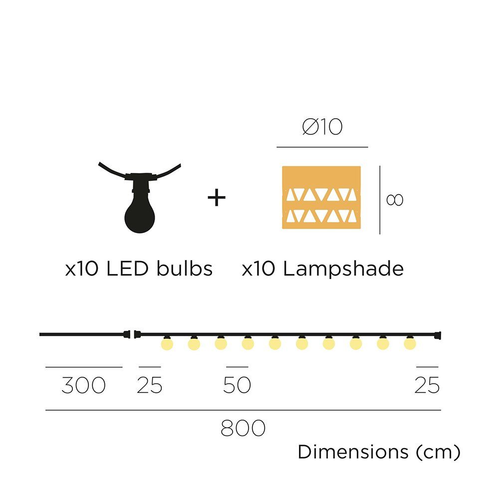 8m Laternenform Braun, Alba Licht-Trend LED Solar-Lichterkette Dekolicht Boho Warmweiß Jute