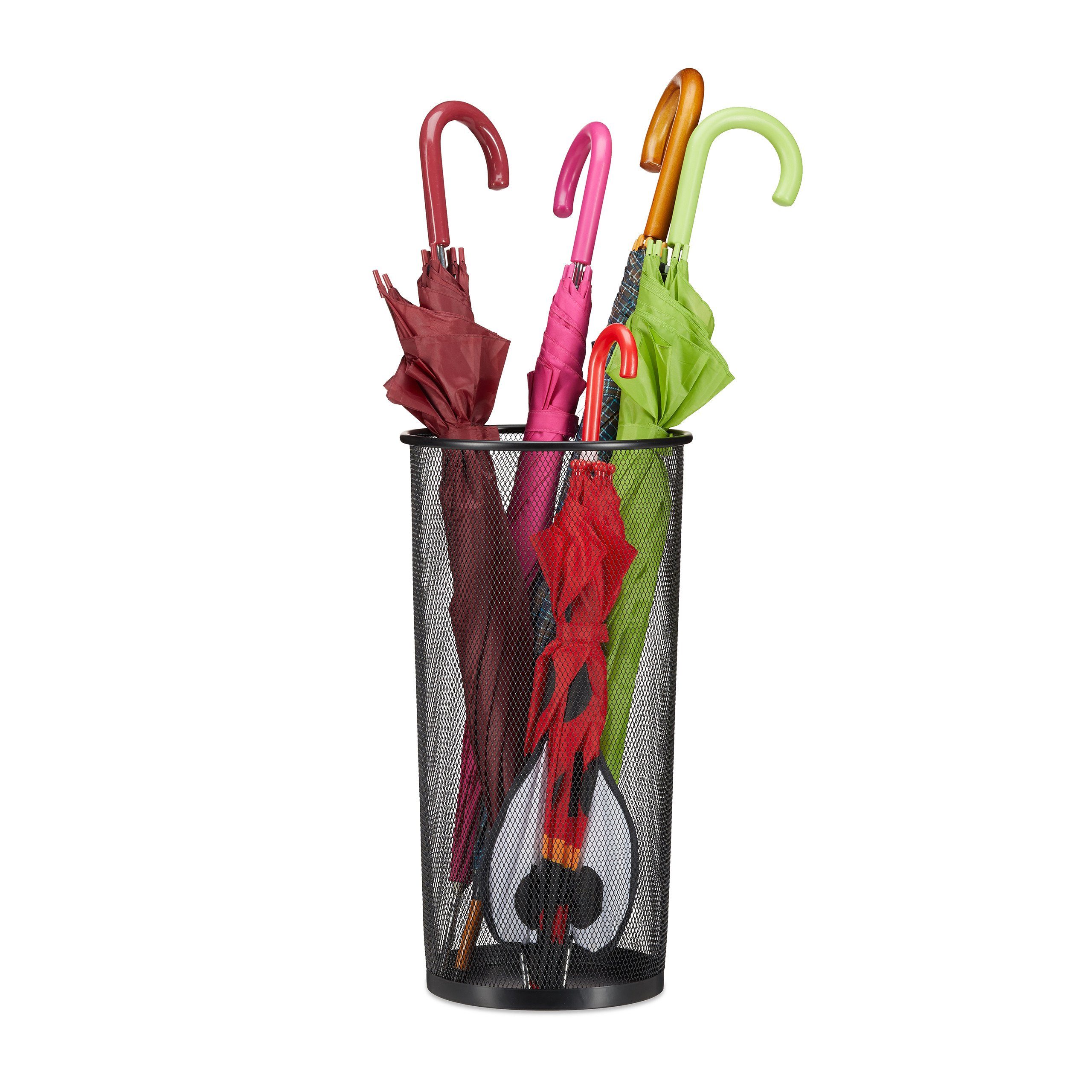 relaxdays Schirmständer Drahtgeflecht, schwarz günstig online kaufen