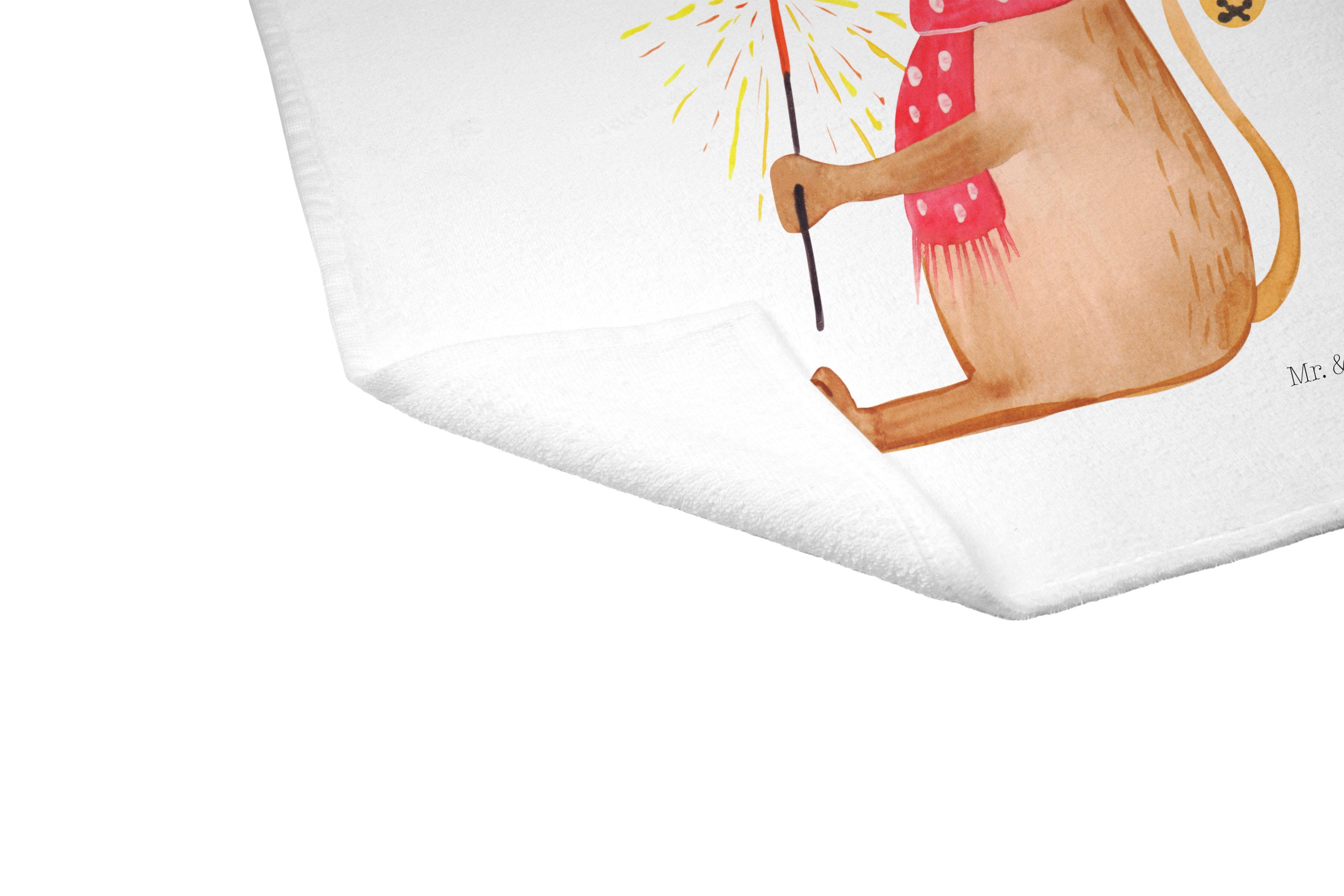 Mr. & Panda - Handtuch, Re, (1-St) Mrs. Weihnachtsmaus Handtuch, Weiß Handtuch Kinder - Sport Geschenk